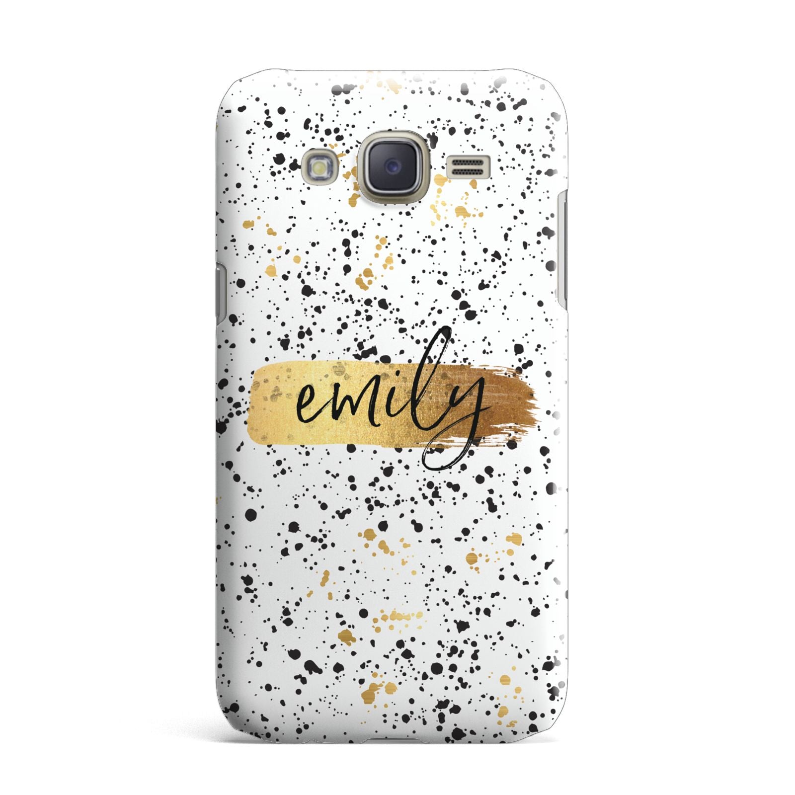 Personalised Ink Splatter Gold Samsung Galaxy J7 Case