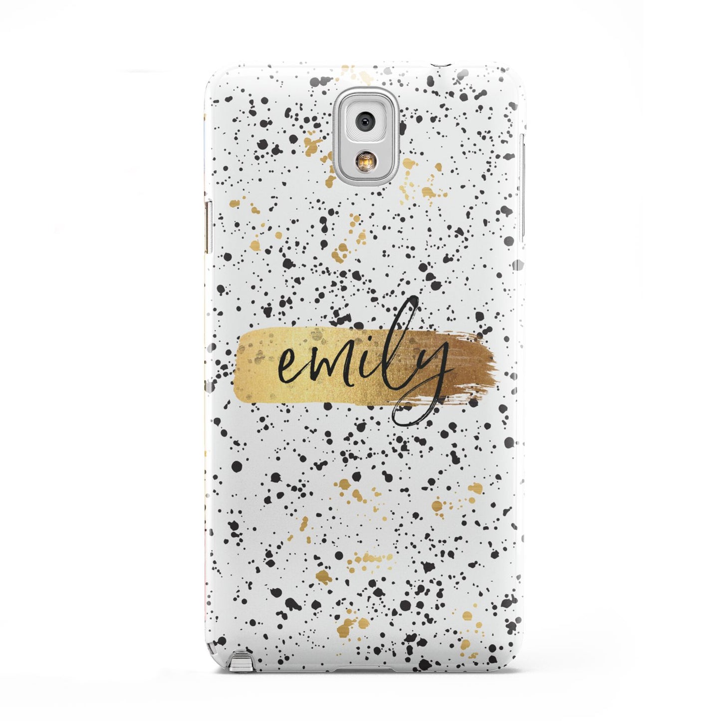 Personalised Ink Splatter Gold Samsung Galaxy Note 3 Case