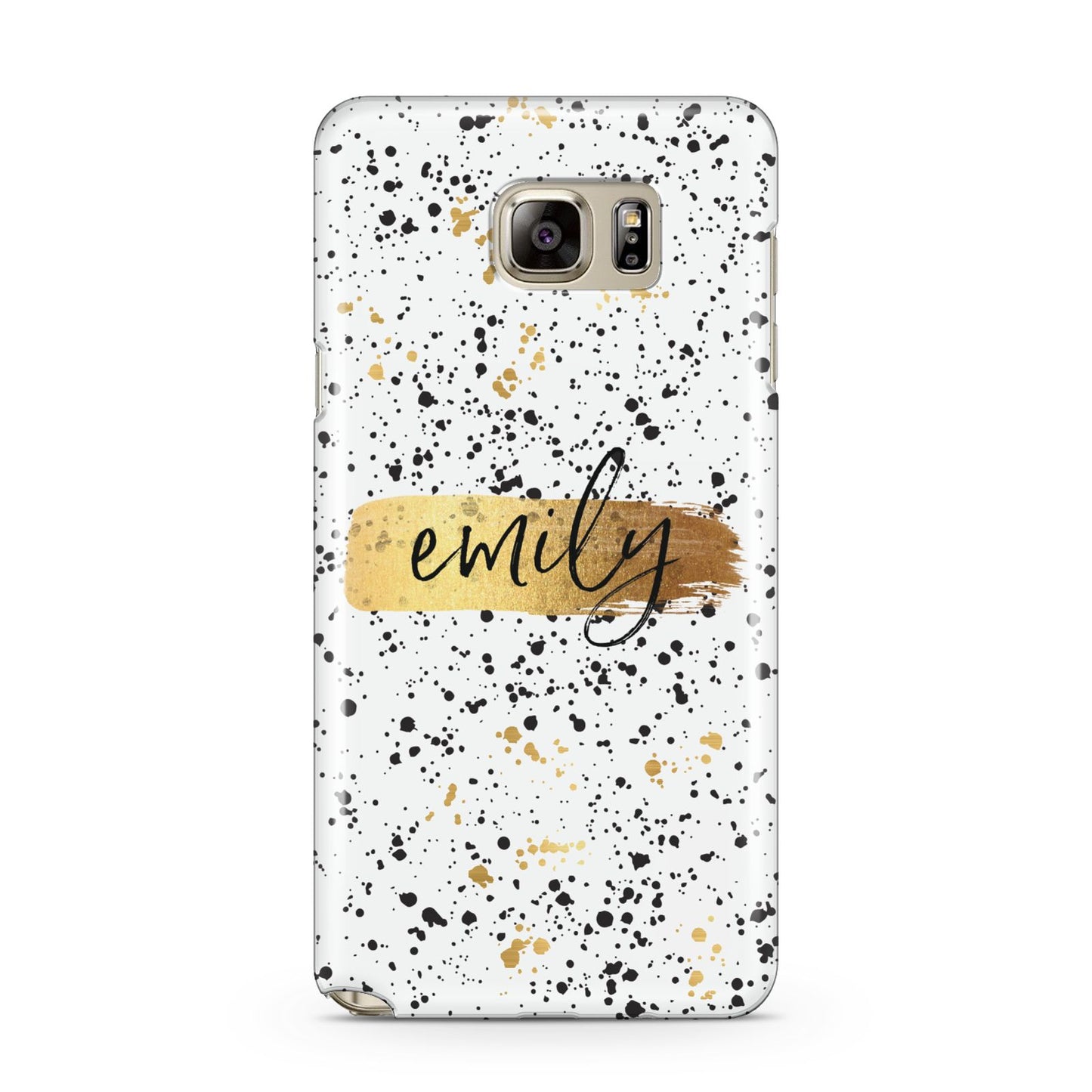 Personalised Ink Splatter Gold Samsung Galaxy Note 5 Case