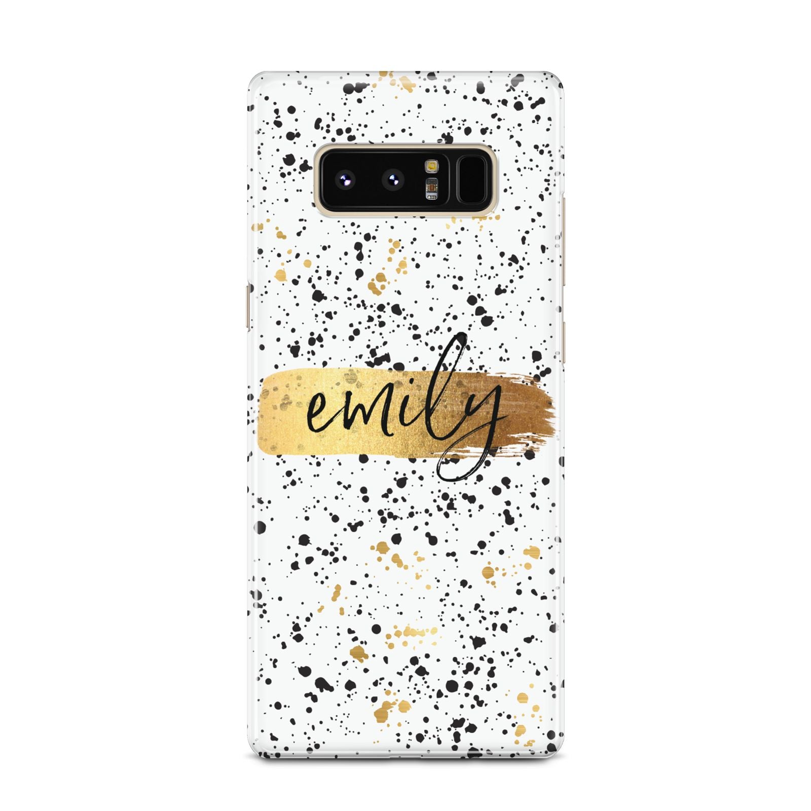 Personalised Ink Splatter Gold Samsung Galaxy Note 8 Case