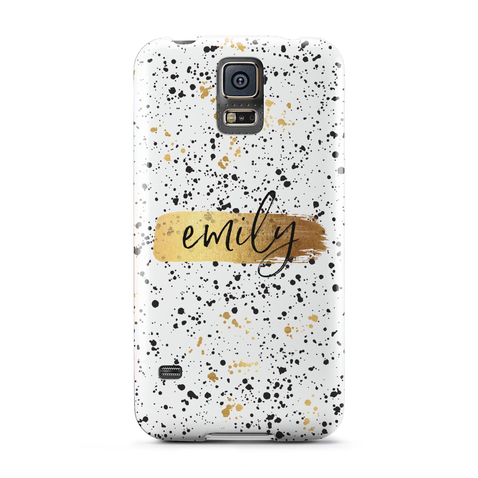 Personalised Ink Splatter Gold Samsung Galaxy S5 Case