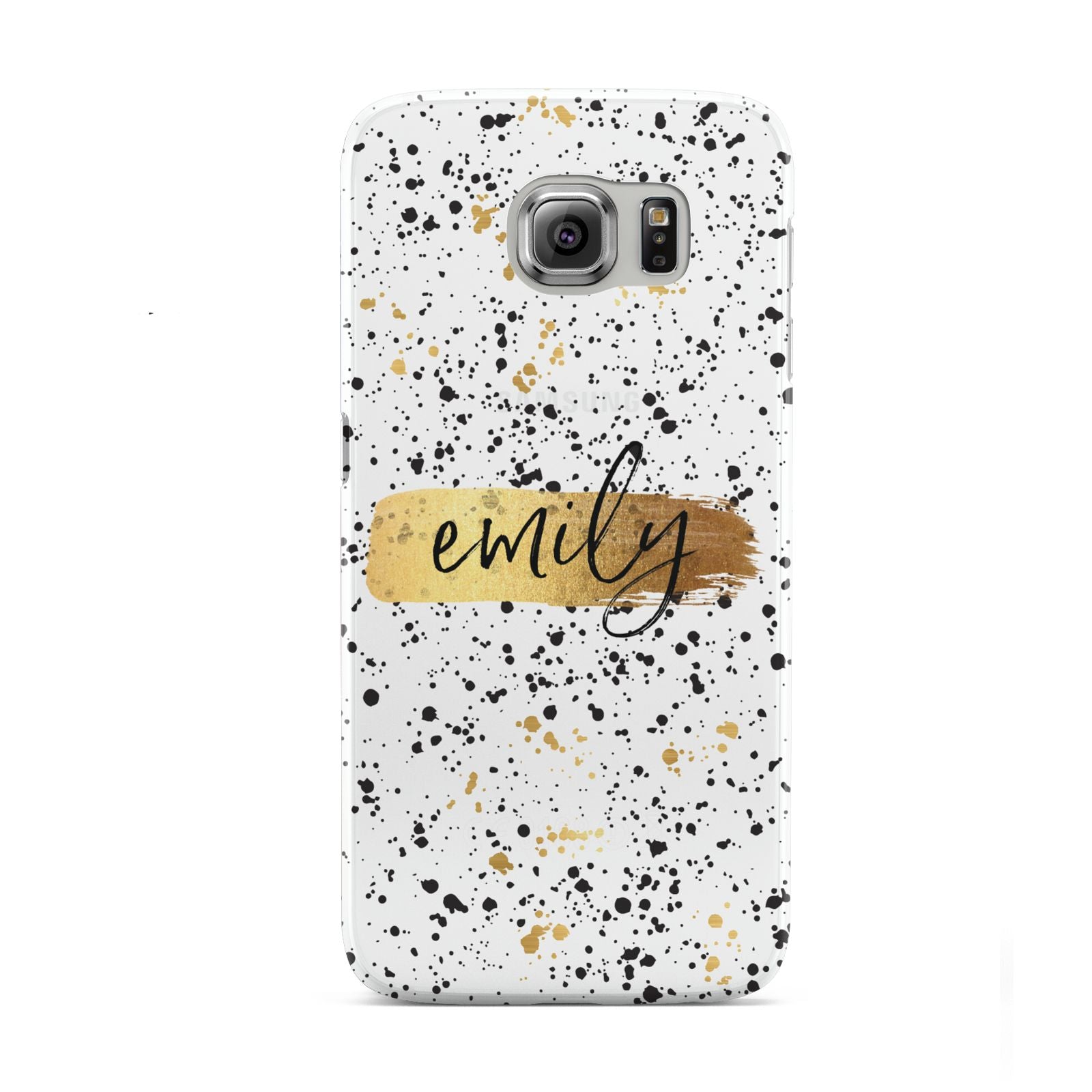 Personalised Ink Splatter Gold Samsung Galaxy S6 Case