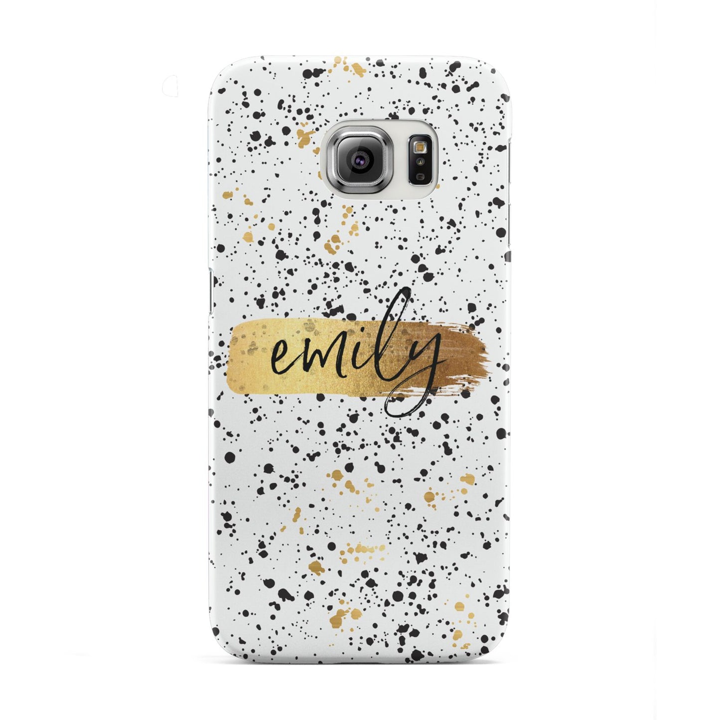 Personalised Ink Splatter Gold Samsung Galaxy S6 Edge Case