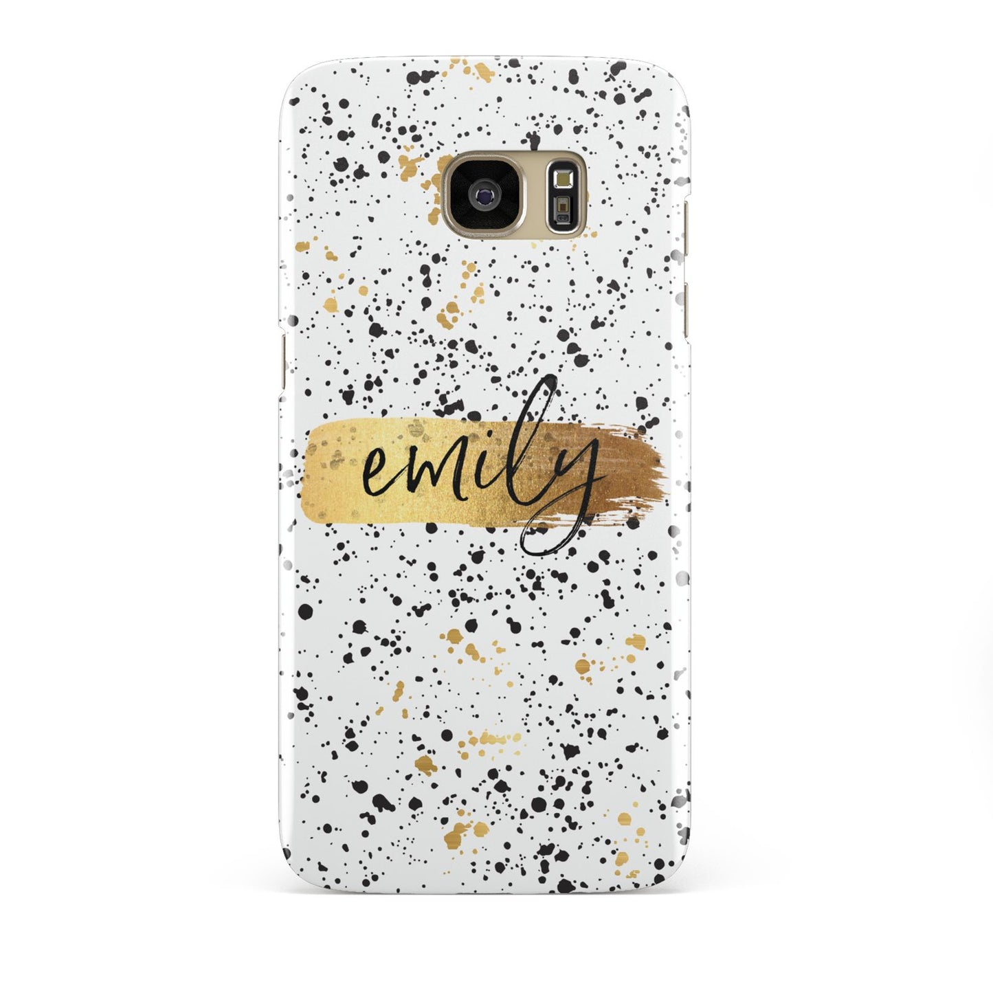 Personalised Ink Splatter Gold Samsung Galaxy S7 Edge Case