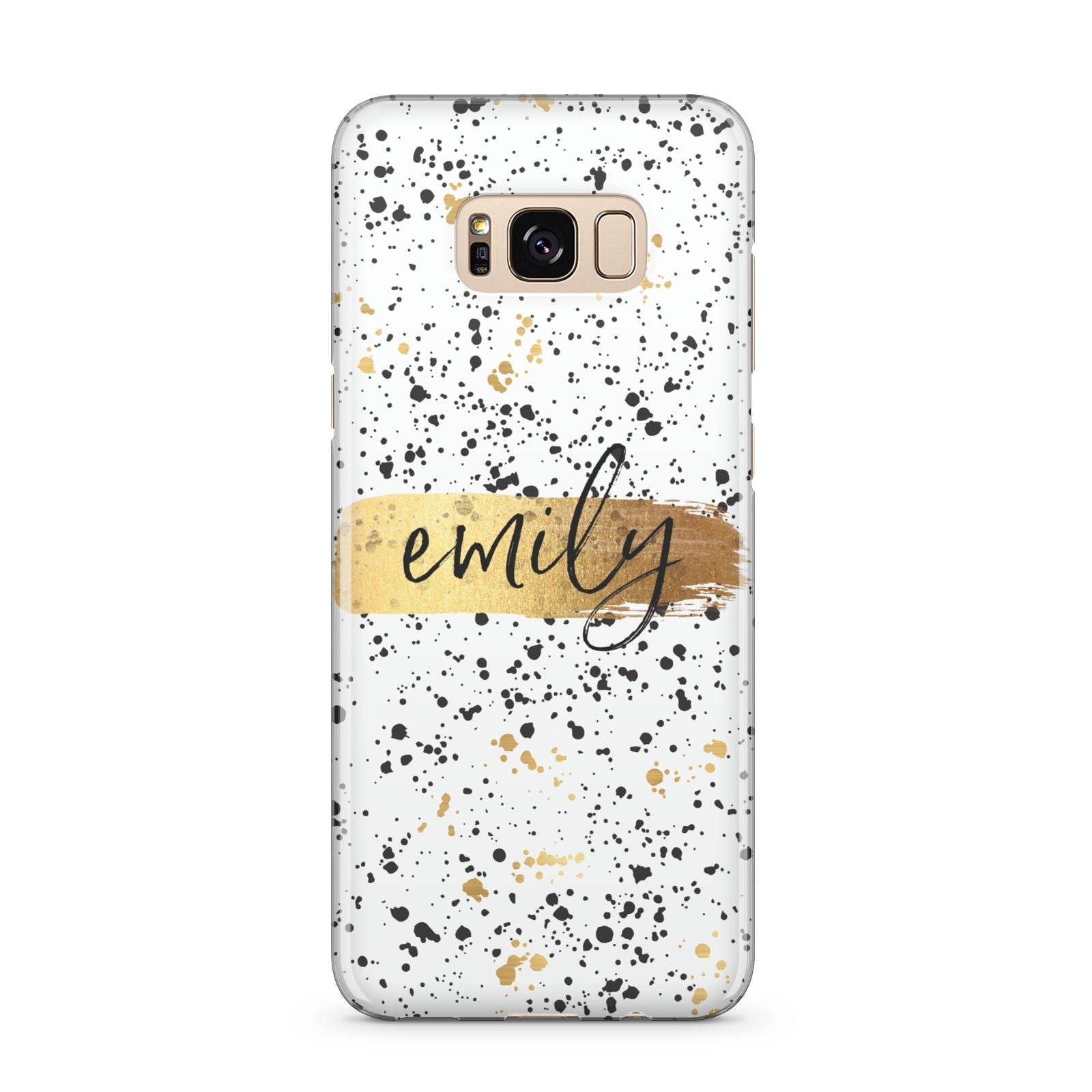 Personalised Ink Splatter Gold Samsung Galaxy S8 Plus Case