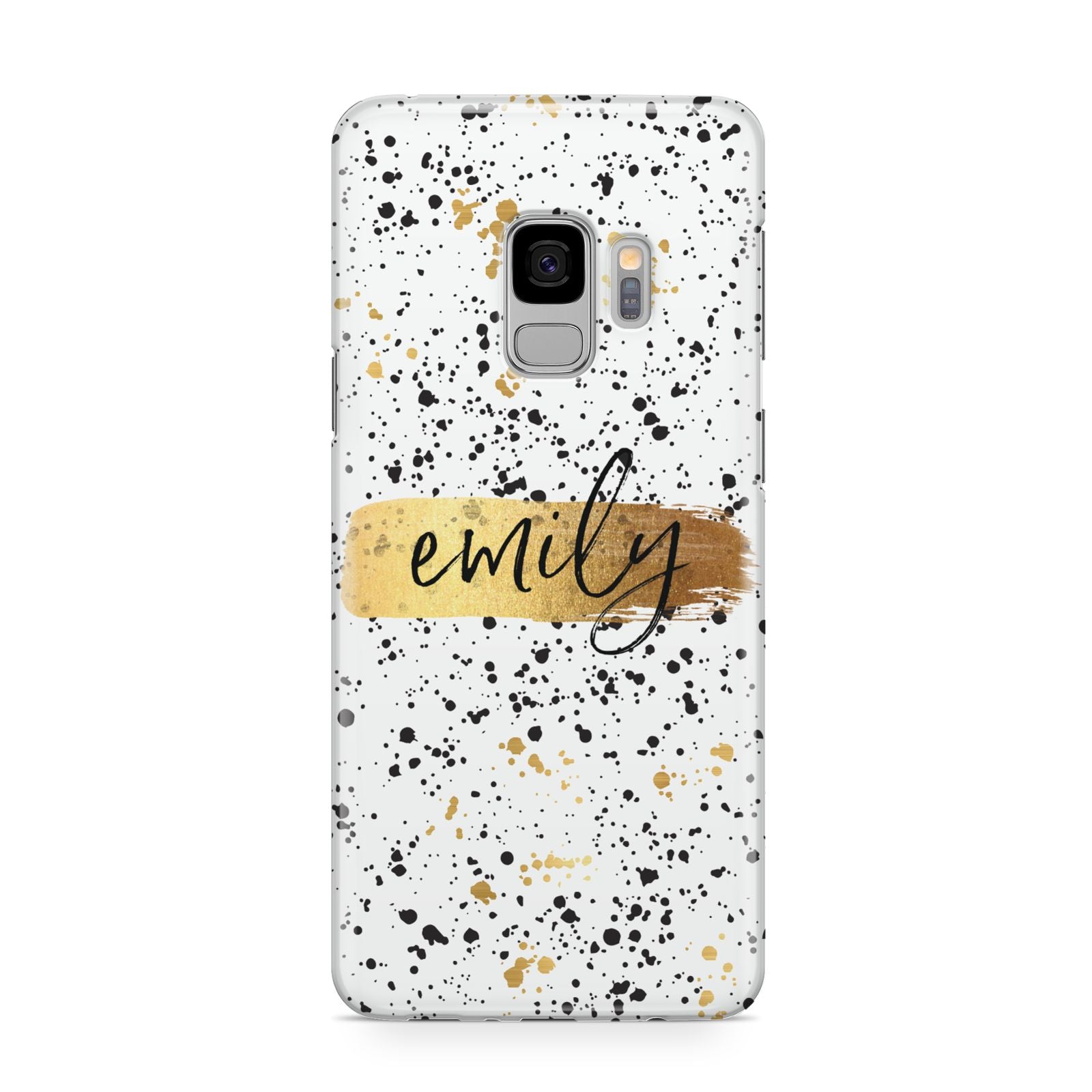 Personalised Ink Splatter Gold Samsung Galaxy S9 Case