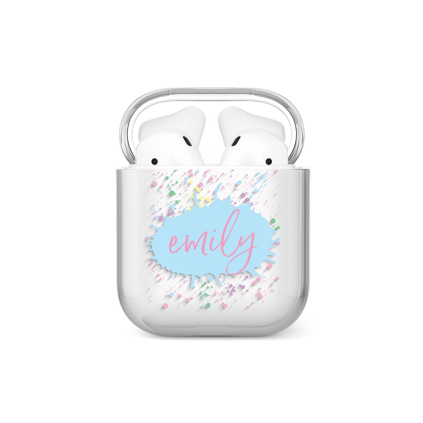 Personalised Ink Splatter Mulitcoloured AirPods Case