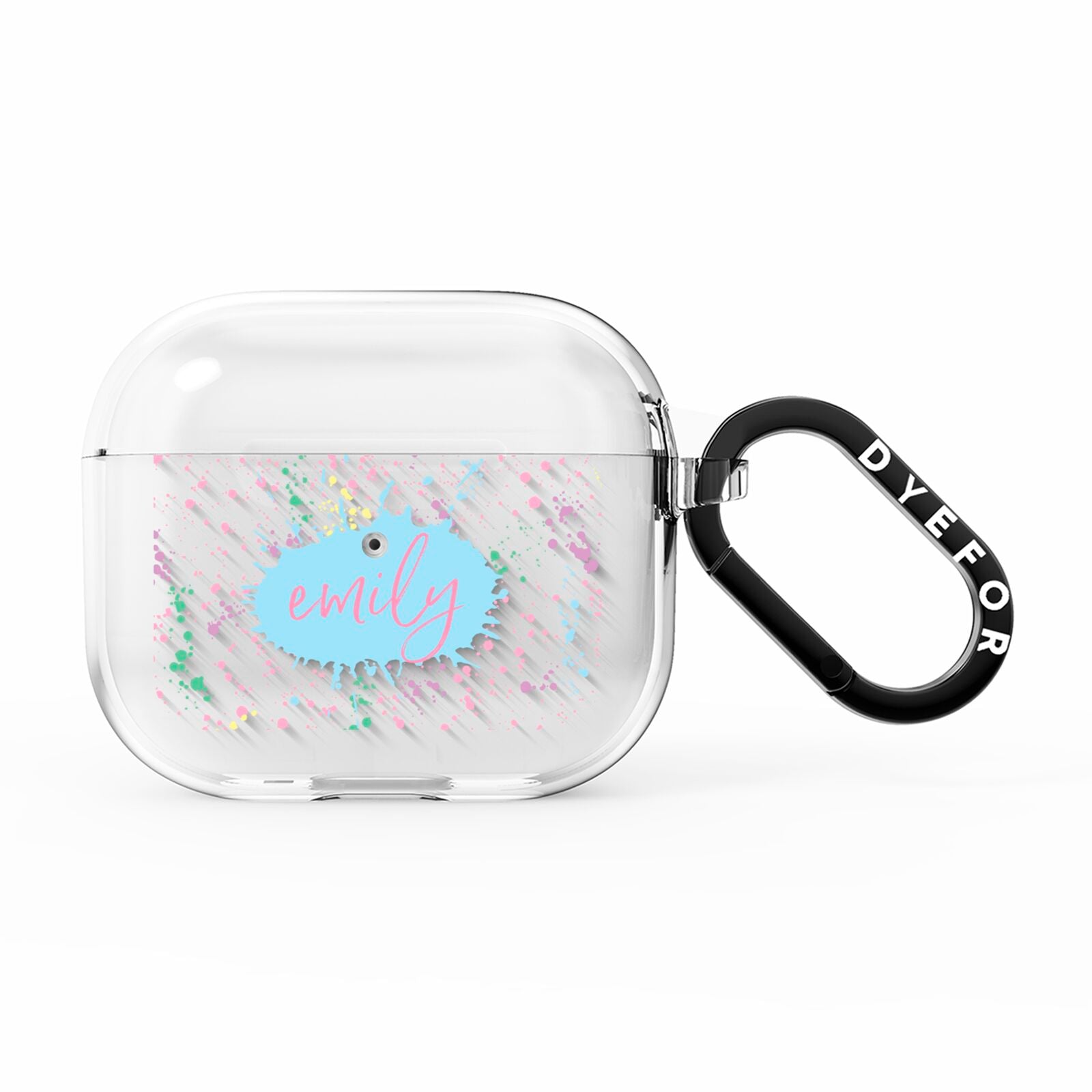 Personalised Ink Splatter Mulitcoloured AirPods Clear Case 3rd Gen