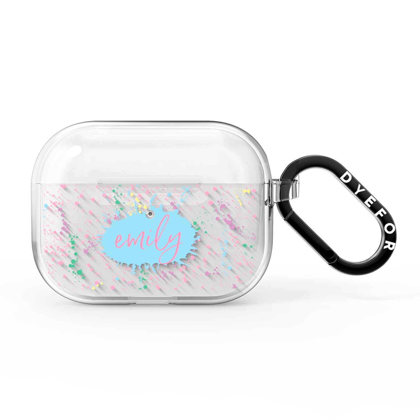 Personalised Ink Splatter Mulitcoloured AirPods Pro Clear Case