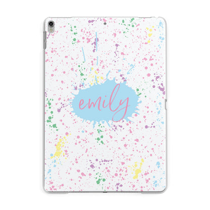 Personalised Ink Splatter Mulitcoloured Apple iPad Silver Case