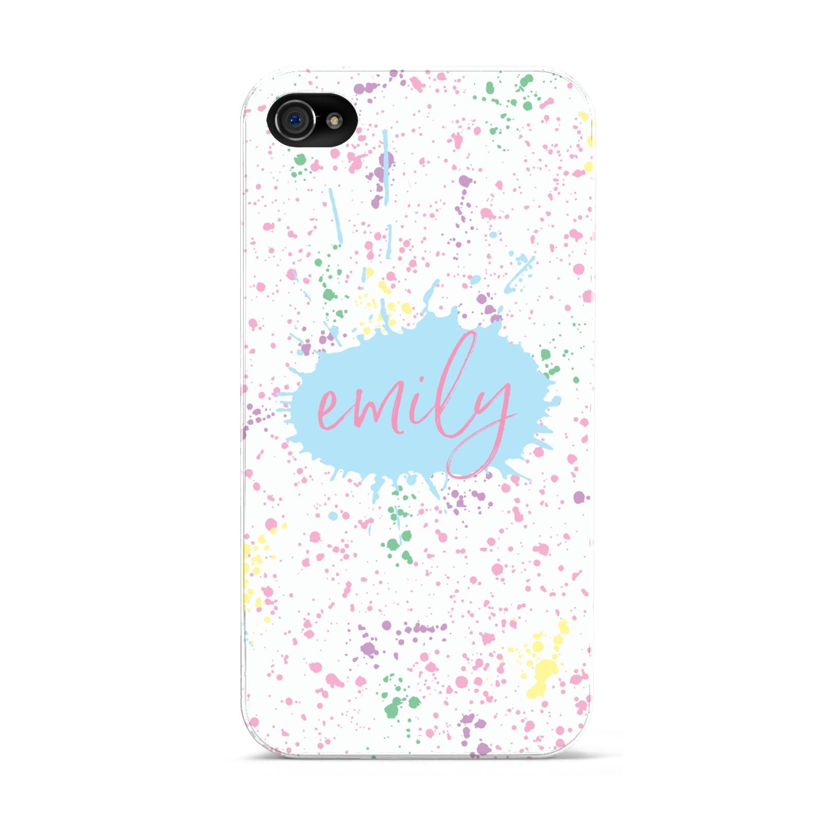 Personalised Ink Splatter Mulitcoloured Apple iPhone 4s Case