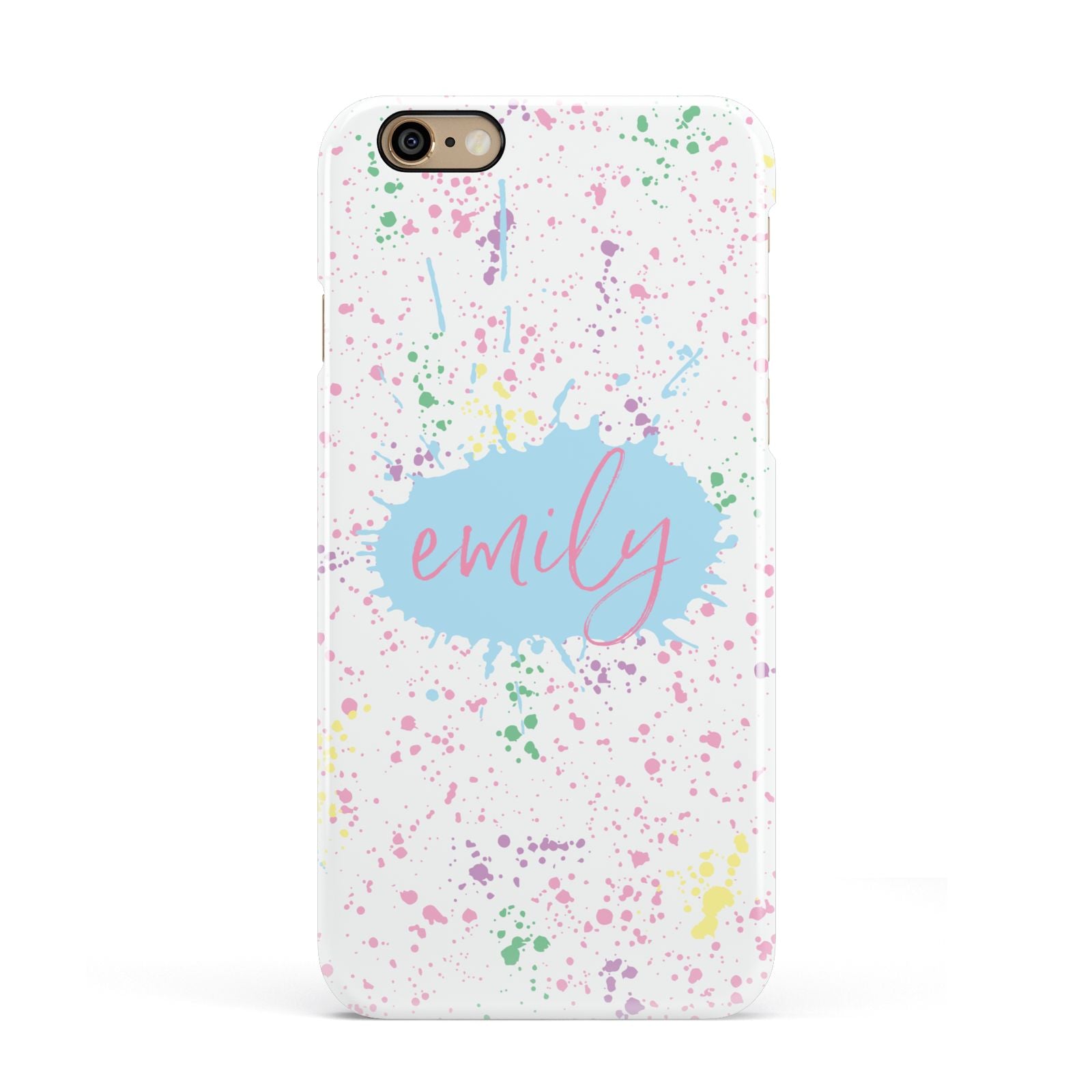 Personalised Ink Splatter Mulitcoloured Apple iPhone 6 3D Snap Case