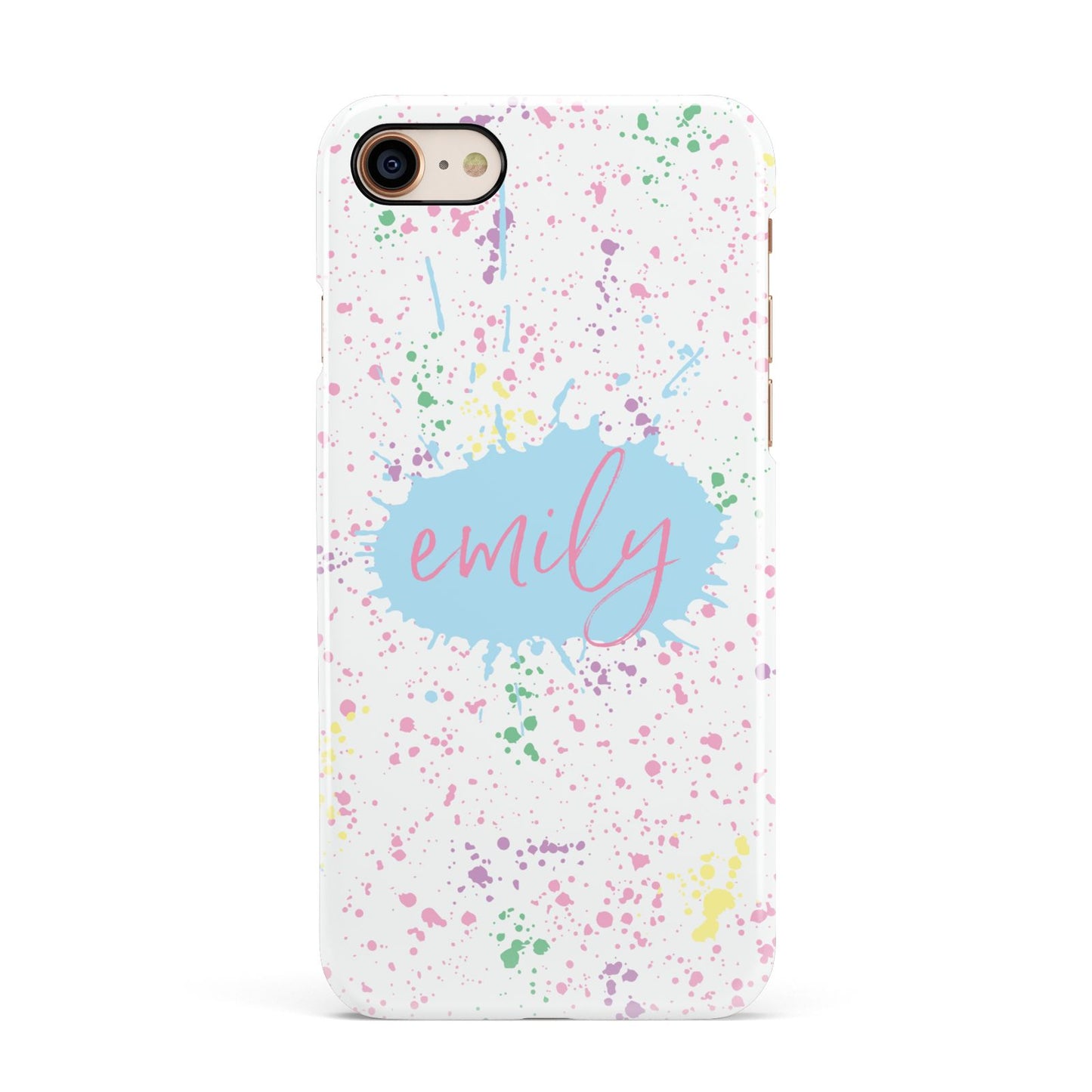 Personalised Ink Splatter Mulitcoloured Apple iPhone 7 8 3D Snap Case