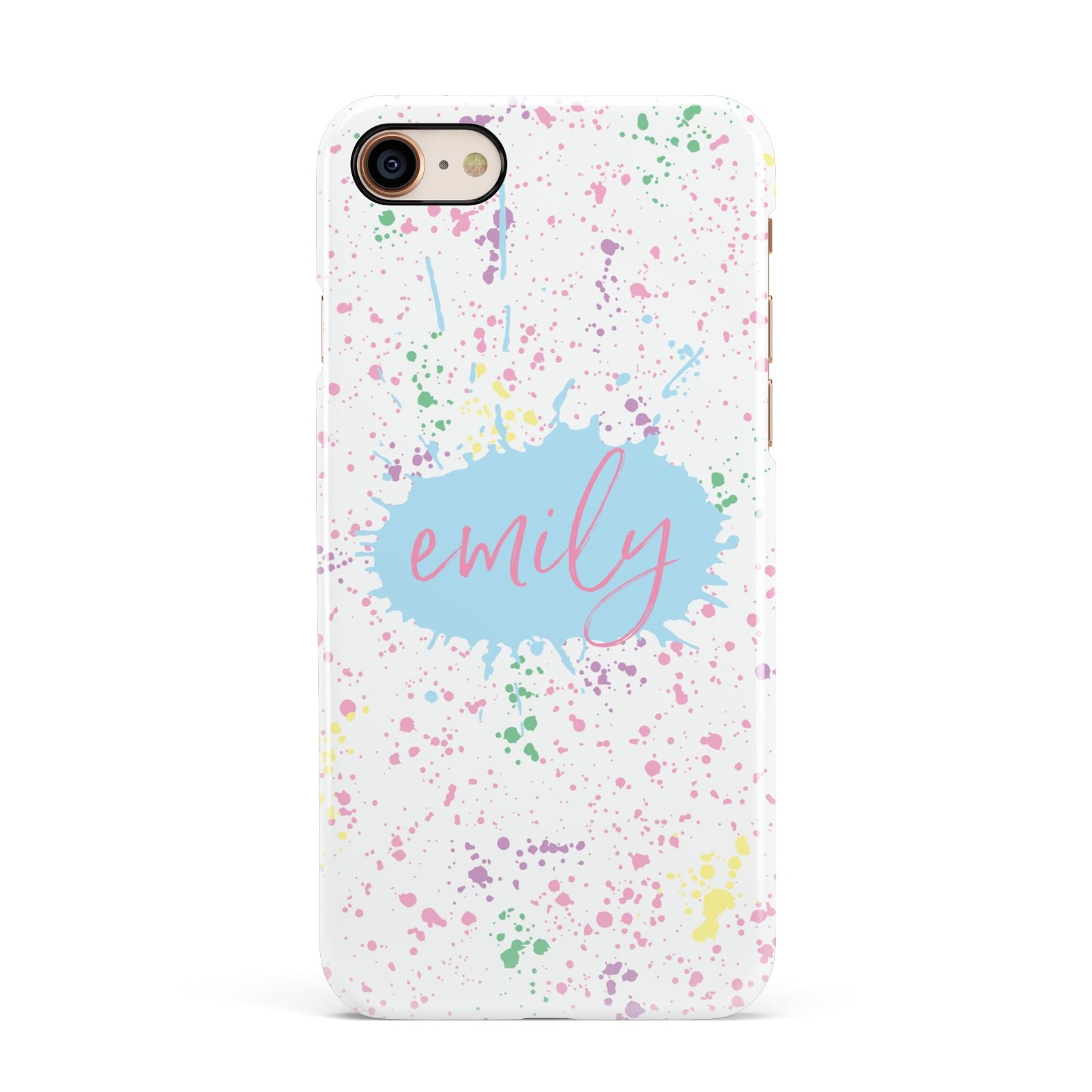 Personalised Ink Splatter Mulitcoloured Apple iPhone 7 8 3D Snap Case