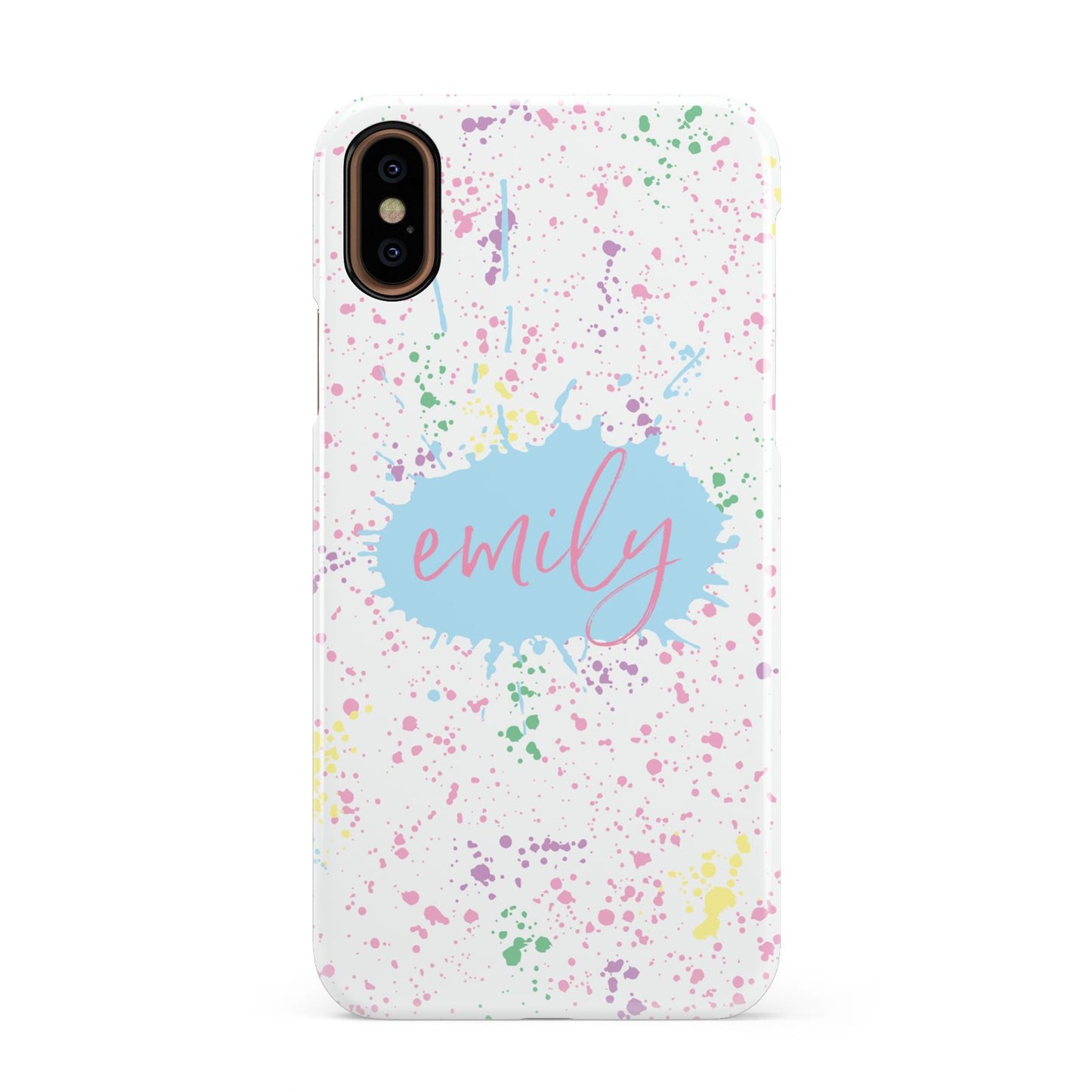 Personalised Ink Splatter Mulitcoloured Apple iPhone XS 3D Snap Case