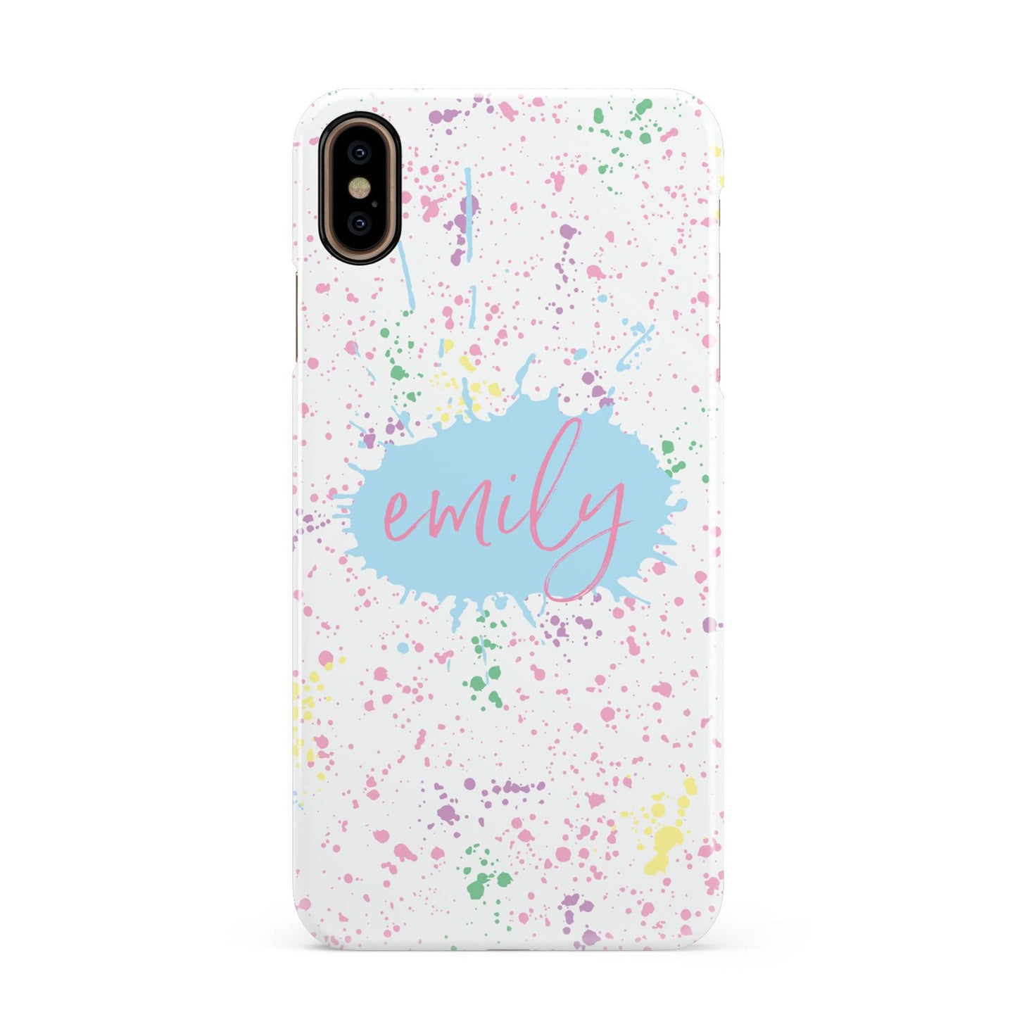 Personalised Ink Splatter Mulitcoloured Apple iPhone Xs Max 3D Snap Case