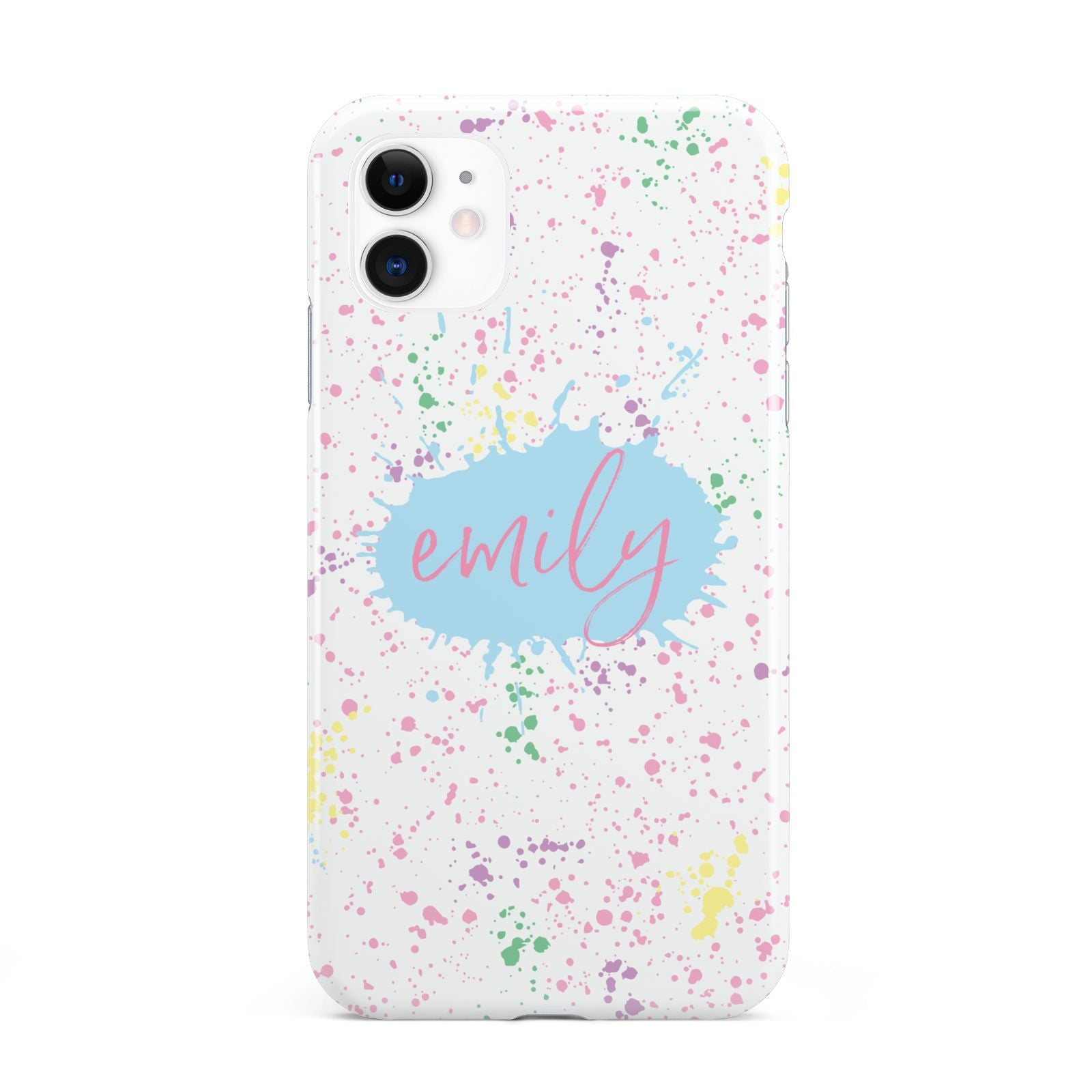 Personalised Ink Splatter Mulitcoloured iPhone 11 3D Tough Case