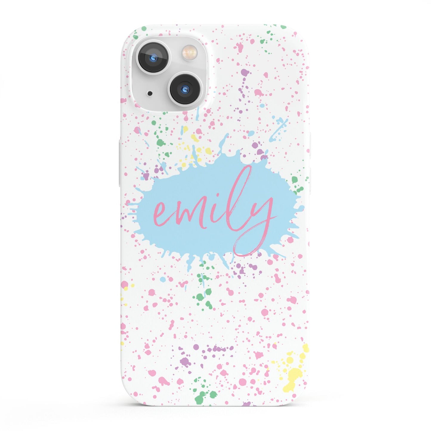 Personalised Ink Splatter Mulitcoloured iPhone 13 Full Wrap 3D Snap Case