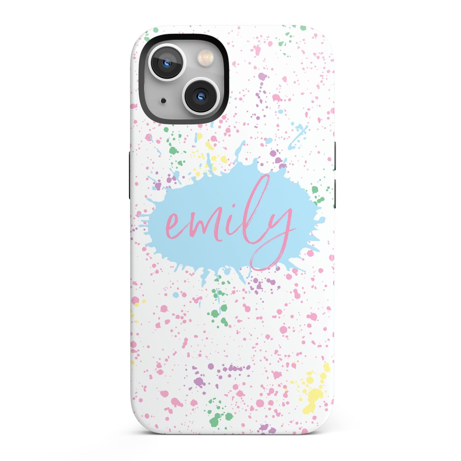 Personalised Ink Splatter Mulitcoloured iPhone 13 Full Wrap 3D Tough Case