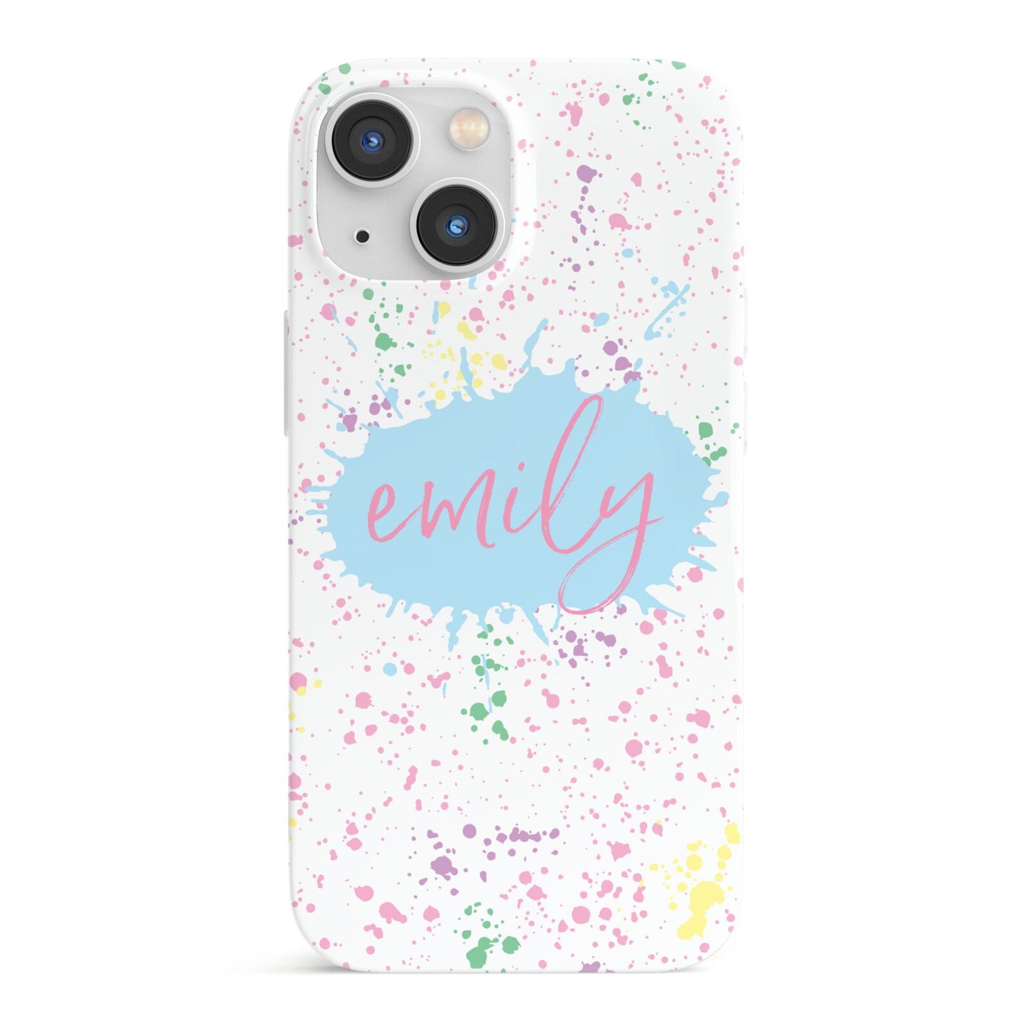 Personalised Ink Splatter Mulitcoloured iPhone 13 Mini Full Wrap 3D Snap Case