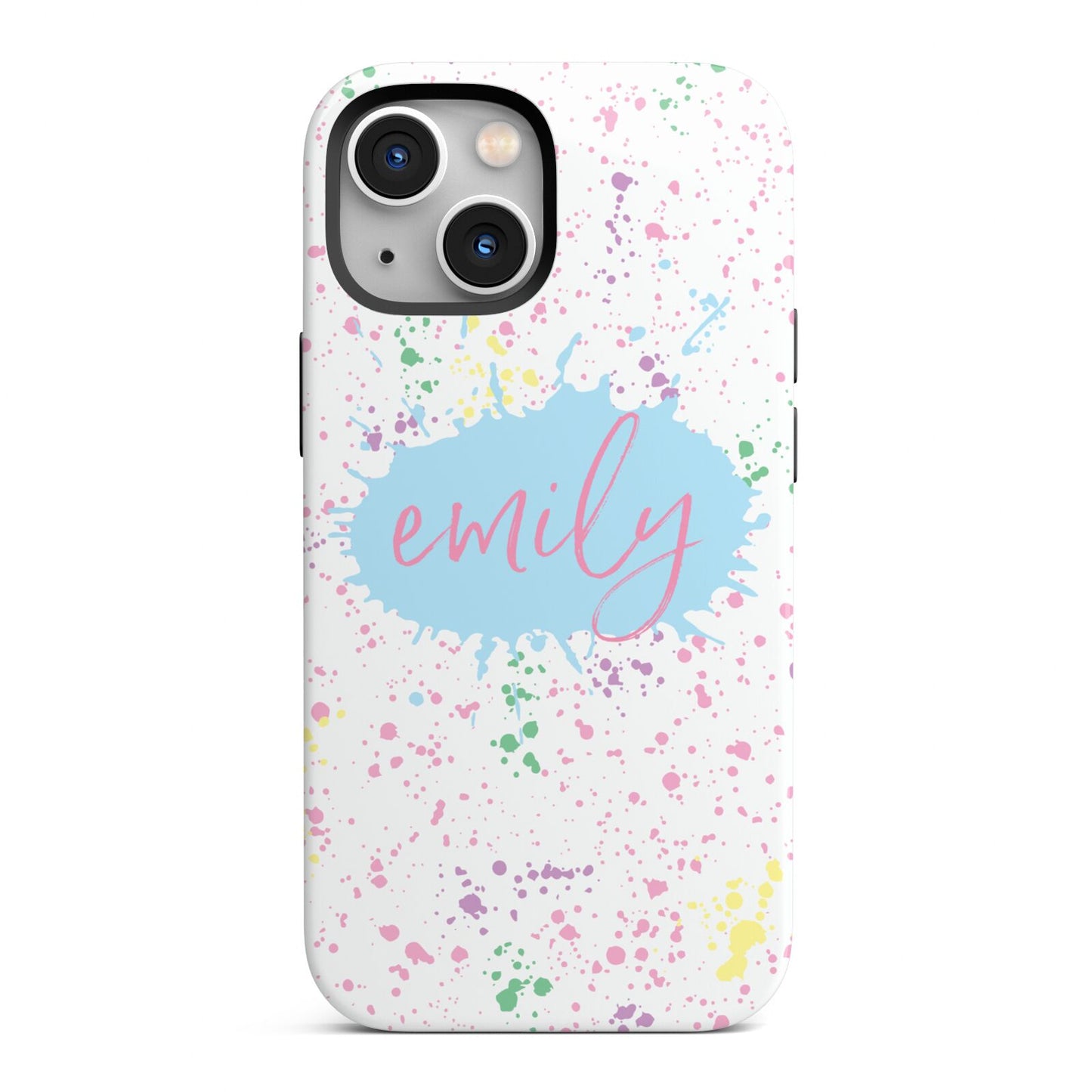 Personalised Ink Splatter Mulitcoloured iPhone 13 Mini Full Wrap 3D Tough Case