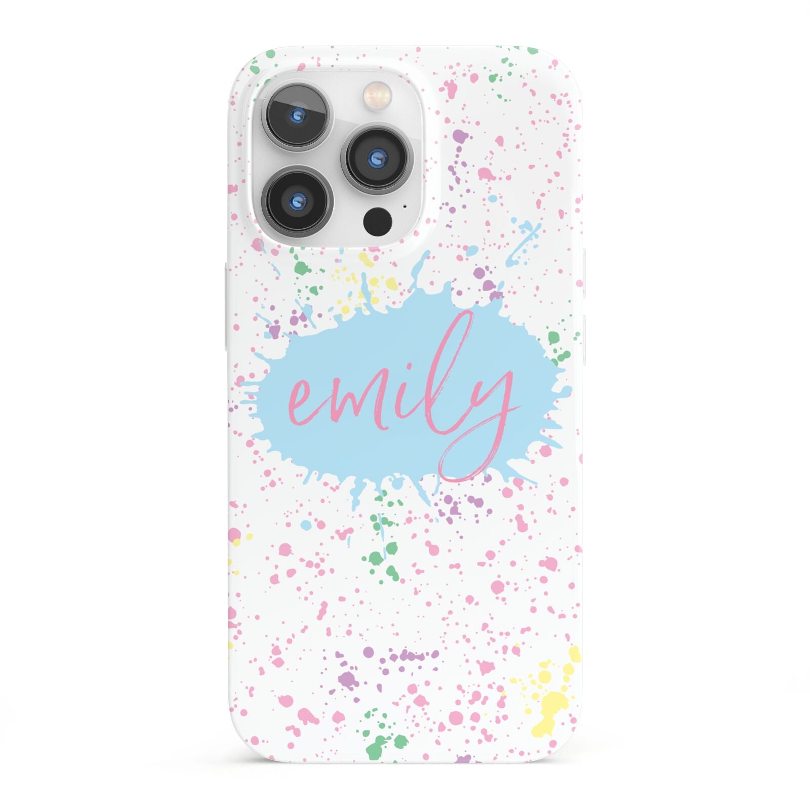 Personalised Ink Splatter Mulitcoloured iPhone 13 Pro Full Wrap 3D Snap Case