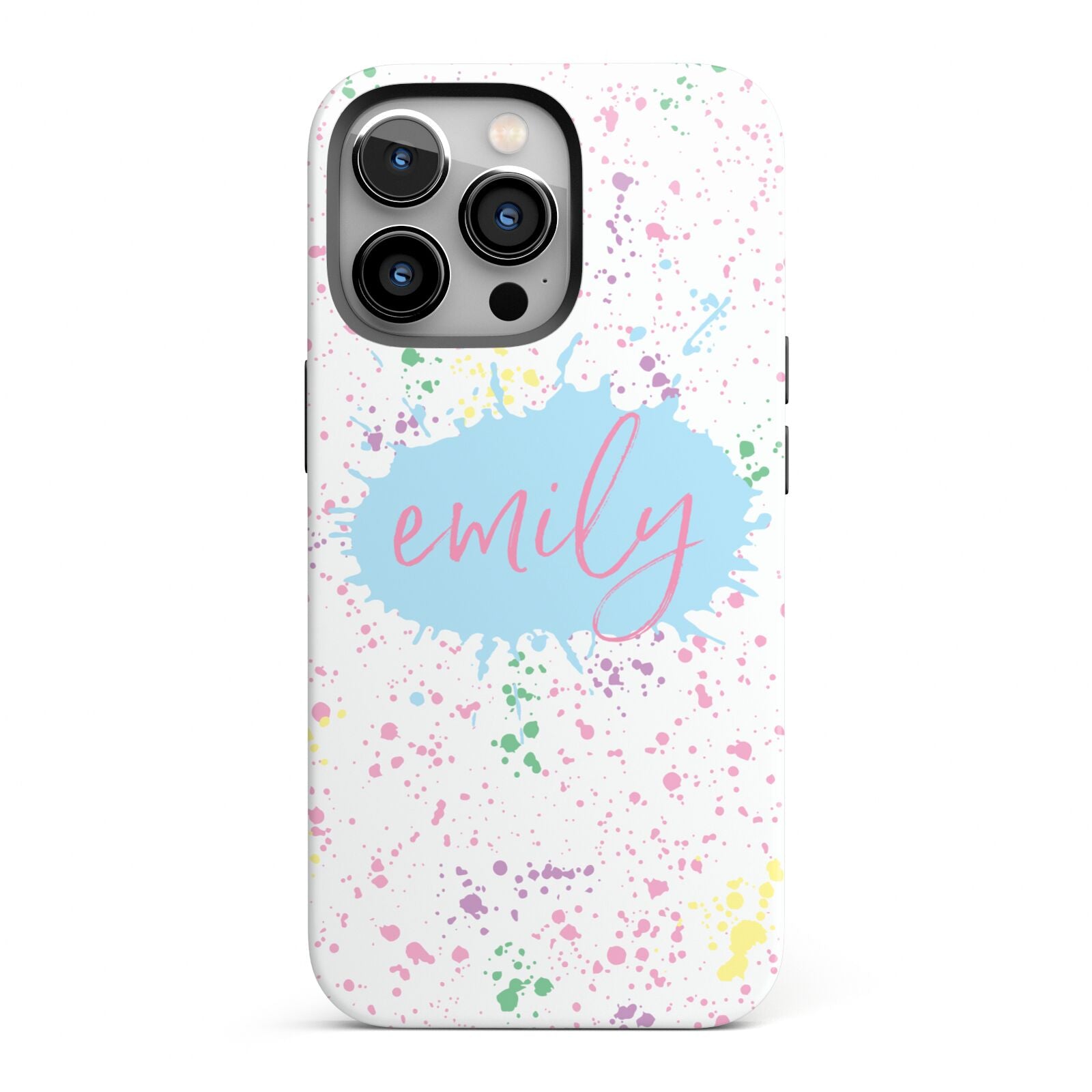 Personalised Ink Splatter Mulitcoloured iPhone 13 Pro Full Wrap 3D Tough Case