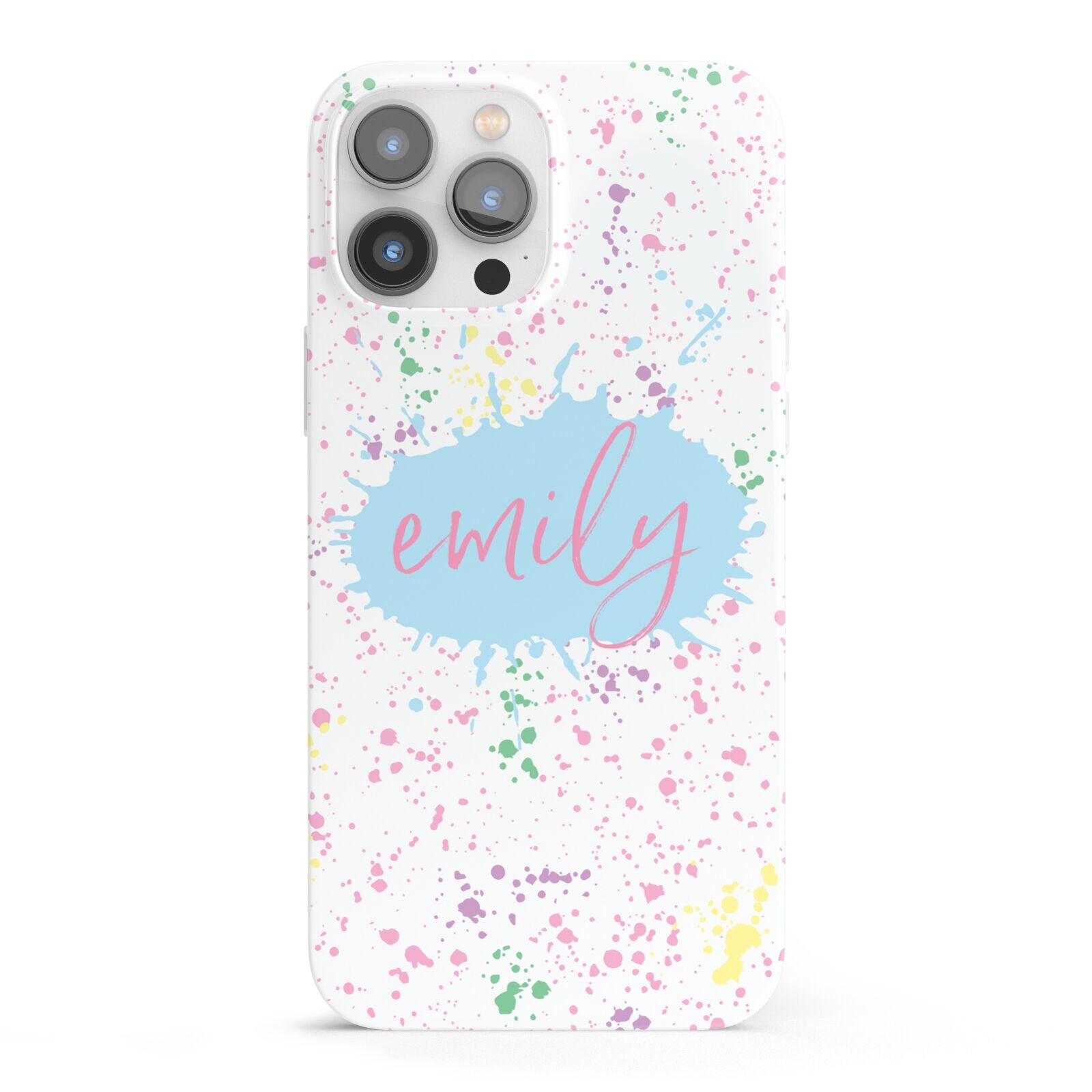 Personalised Ink Splatter Mulitcoloured iPhone 13 Pro Max Full Wrap 3D Snap Case