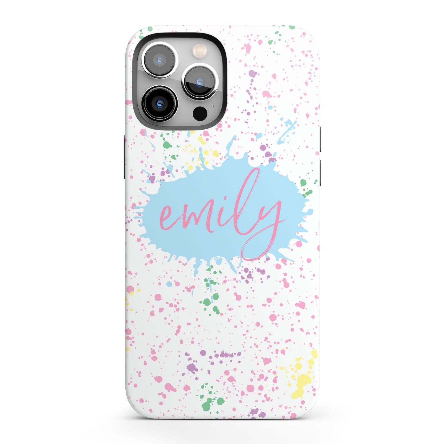 Personalised Ink Splatter Mulitcoloured iPhone 13 Pro Max Full Wrap 3D Tough Case