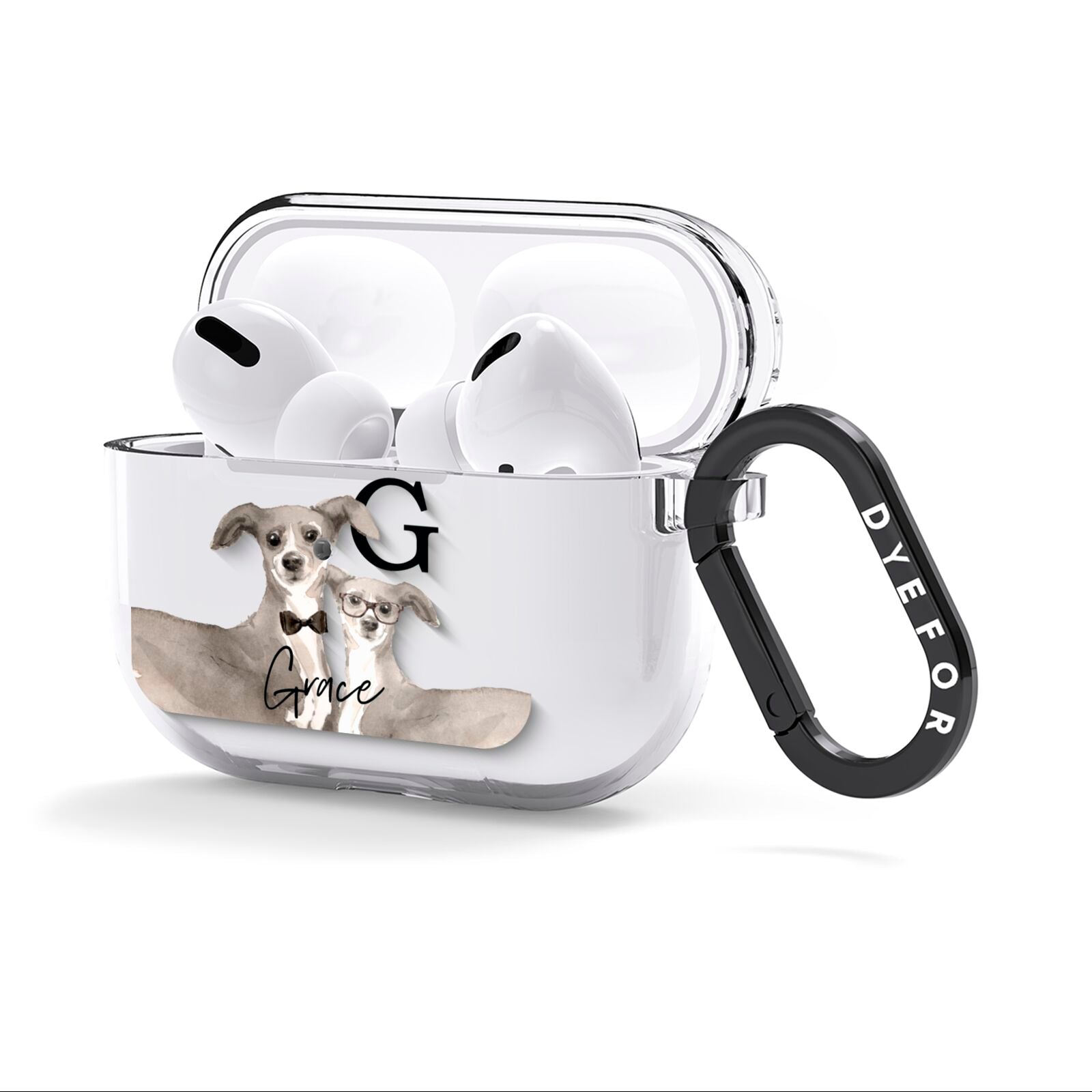 Personalised Italian Greyhound AirPods Clear Case 3rd Gen Side Image