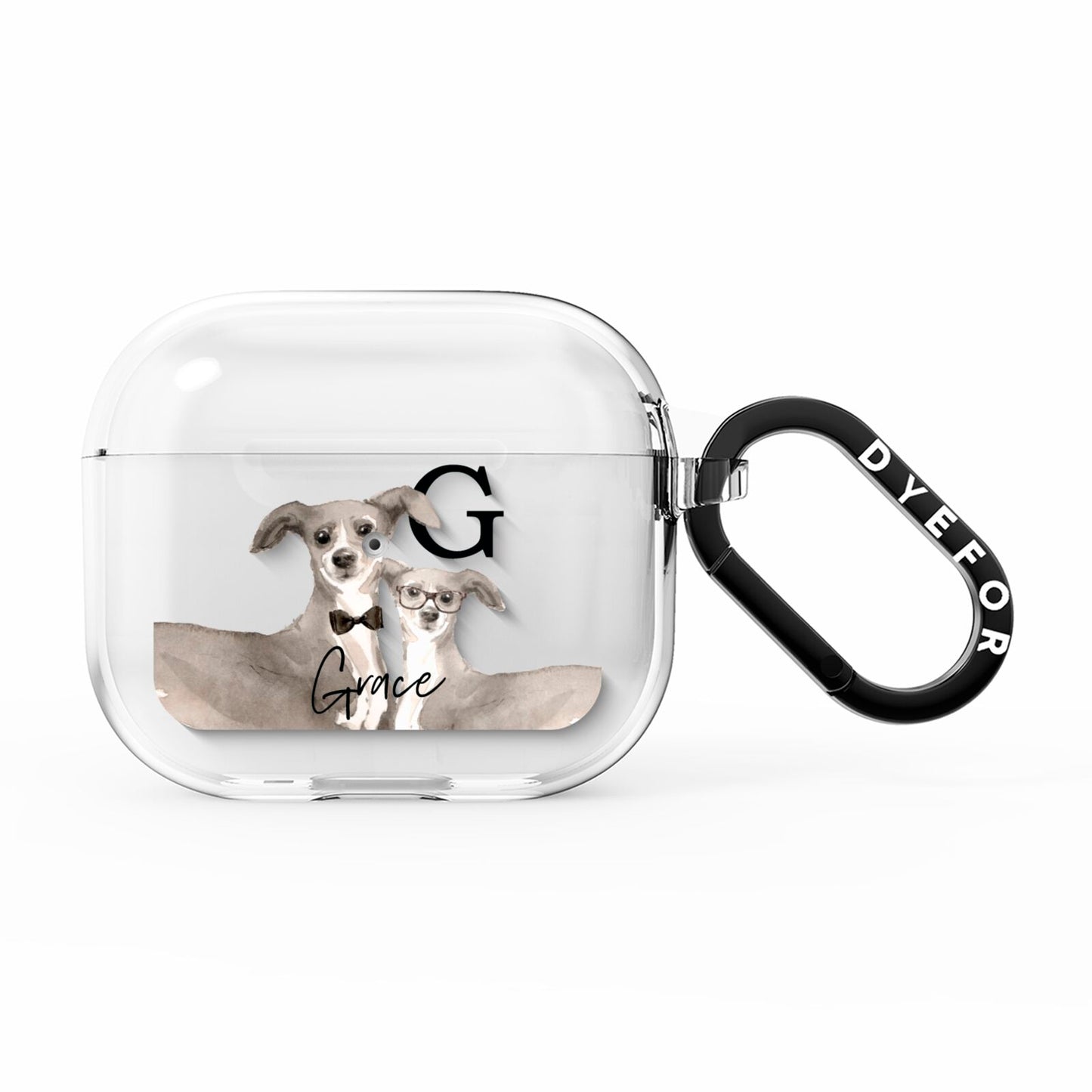 Personalised Italian Greyhound AirPods Clear Case 3rd Gen