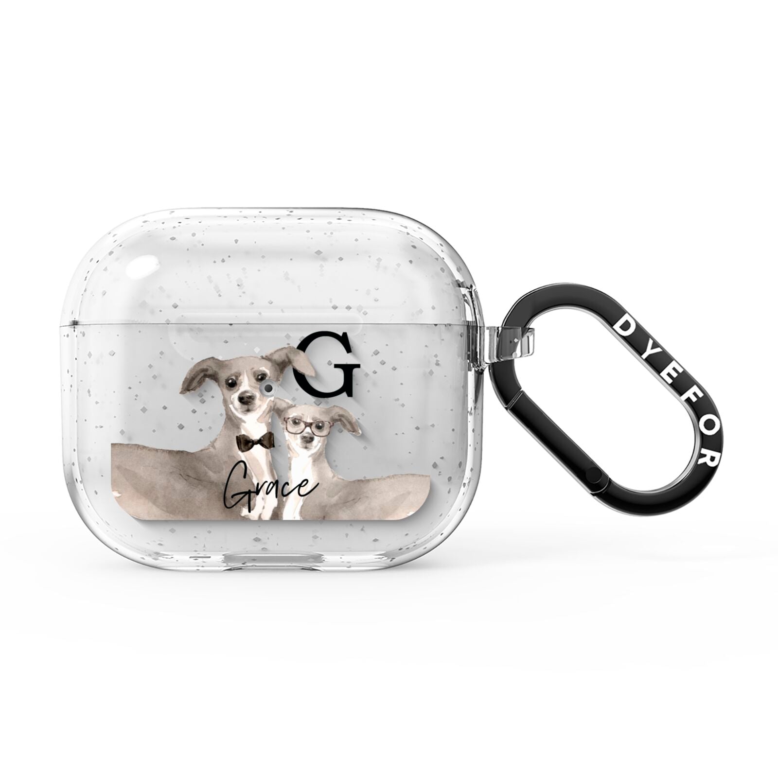 Personalised Italian Greyhound AirPods Glitter Case 3rd Gen