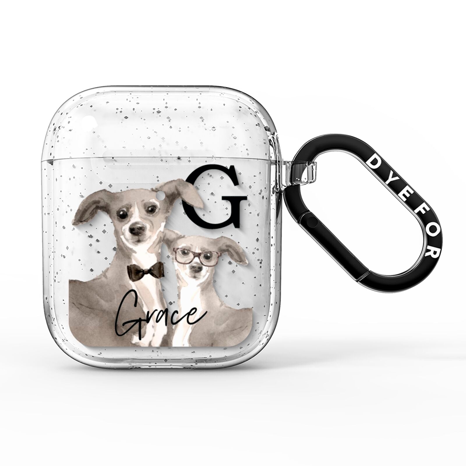 Personalised Italian Greyhound AirPods Glitter Case