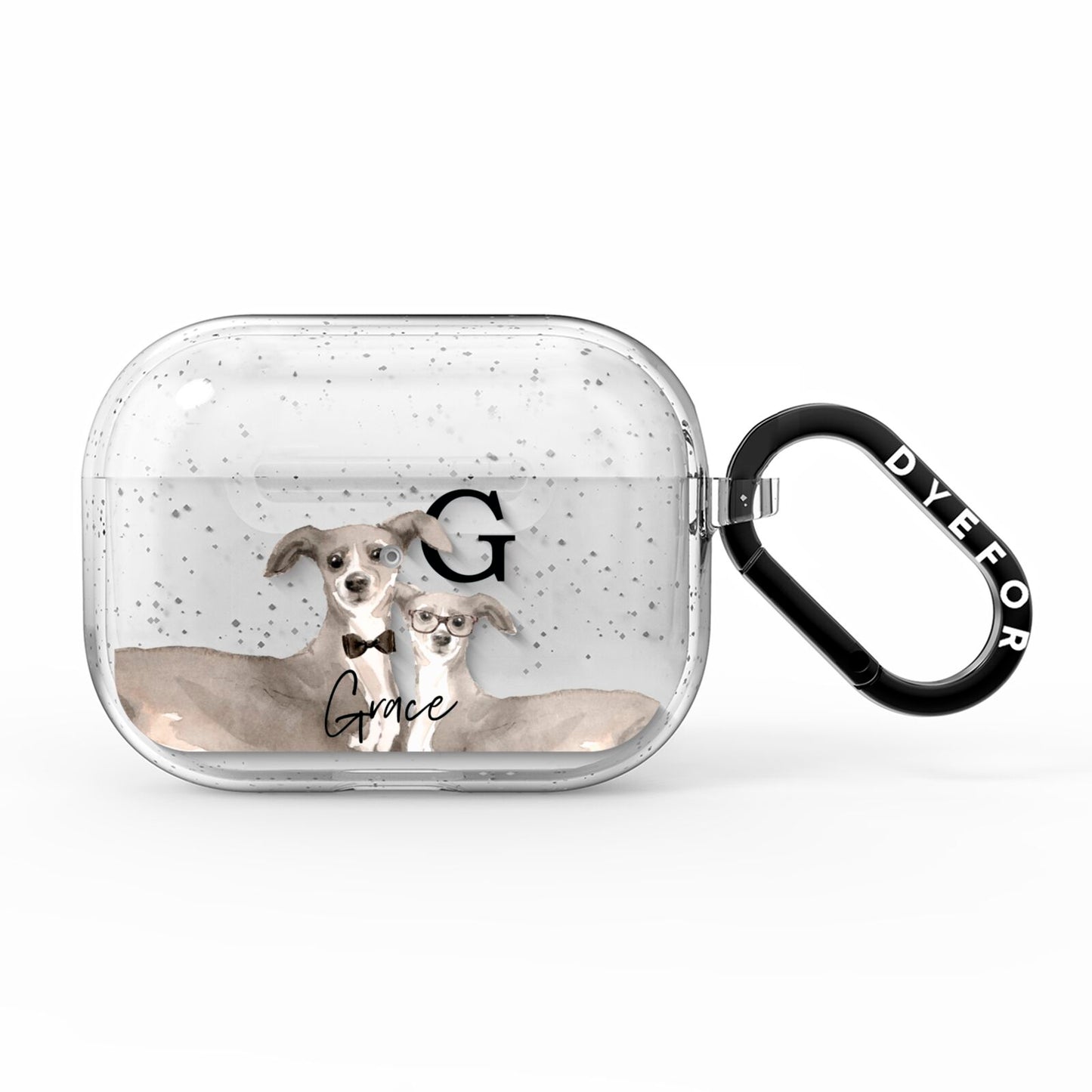 Personalised Italian Greyhound AirPods Pro Glitter Case