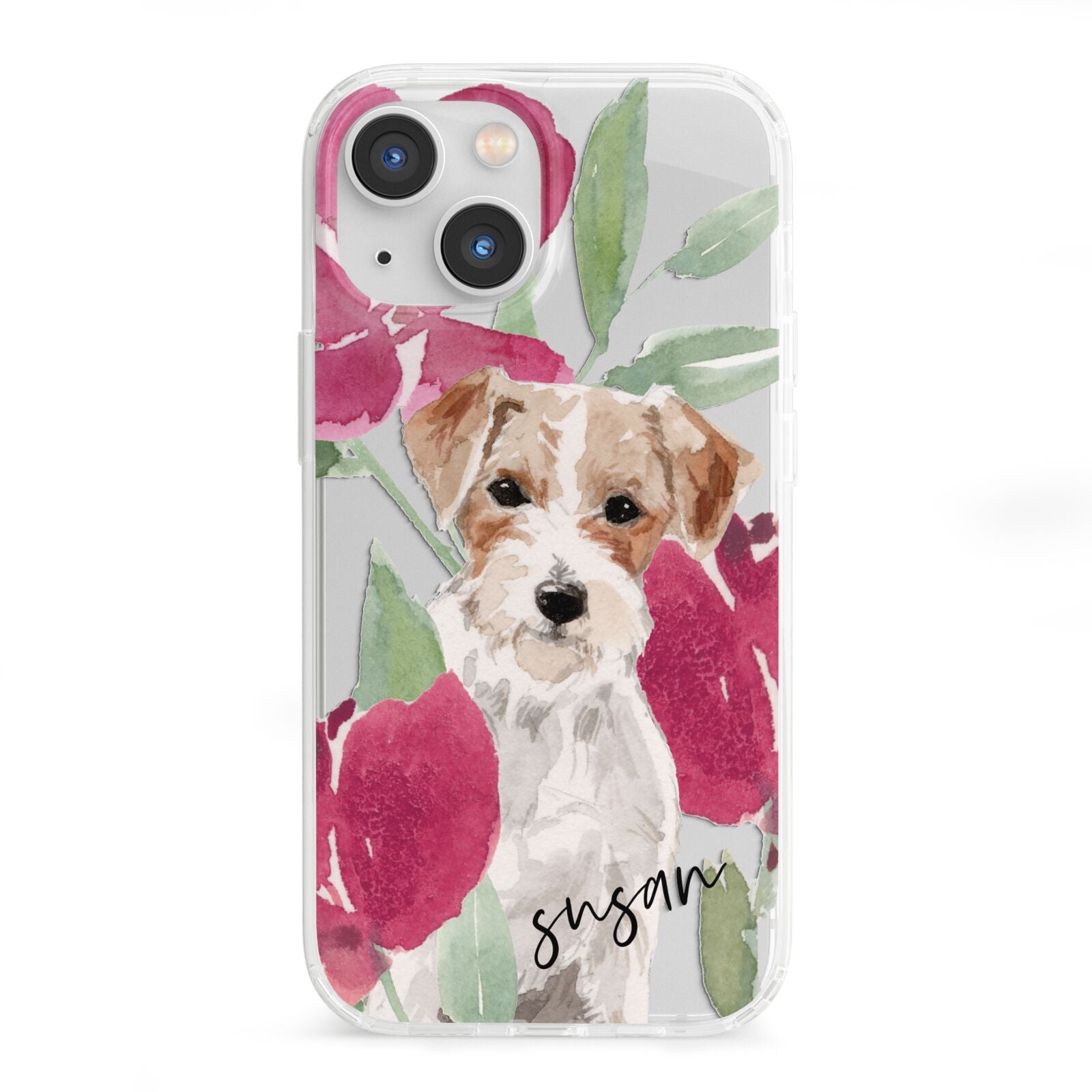 Personalised Jack Russel iPhone 13 Mini Clear Bumper Case