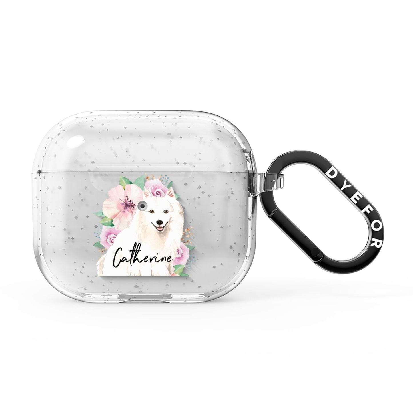 Personalised Japanese Spitz AirPods Glitter Case 3rd Gen