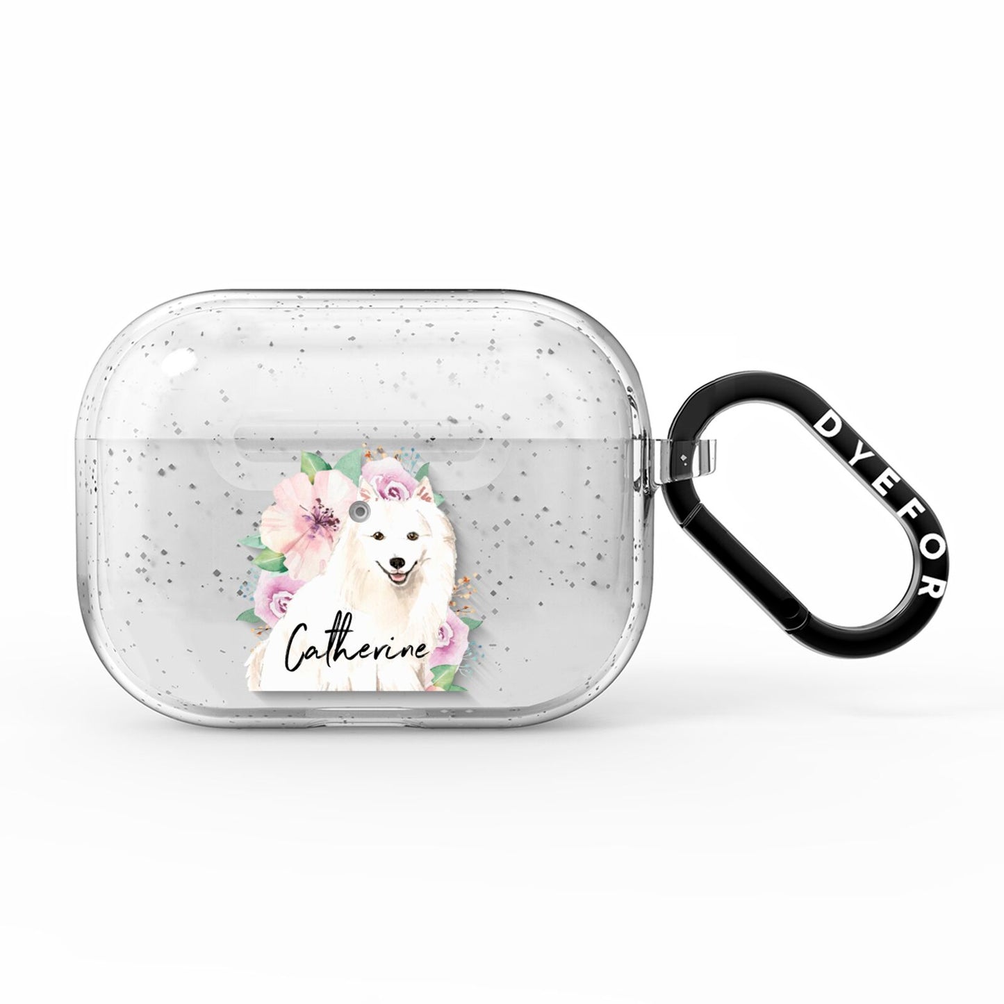 Personalised Japanese Spitz AirPods Pro Glitter Case