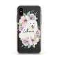 Personalised Japanese Spitz Apple iPhone Xs Impact Case Pink Edge on Black Phone