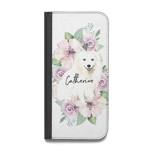 Personalised Japanese Spitz Vegan Leather Flip Samsung Case