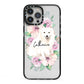 Personalised Japanese Spitz iPhone 13 Pro Max Black Impact Case on Silver phone