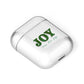Personalised Joy Christmas AirPods Case Laid Flat