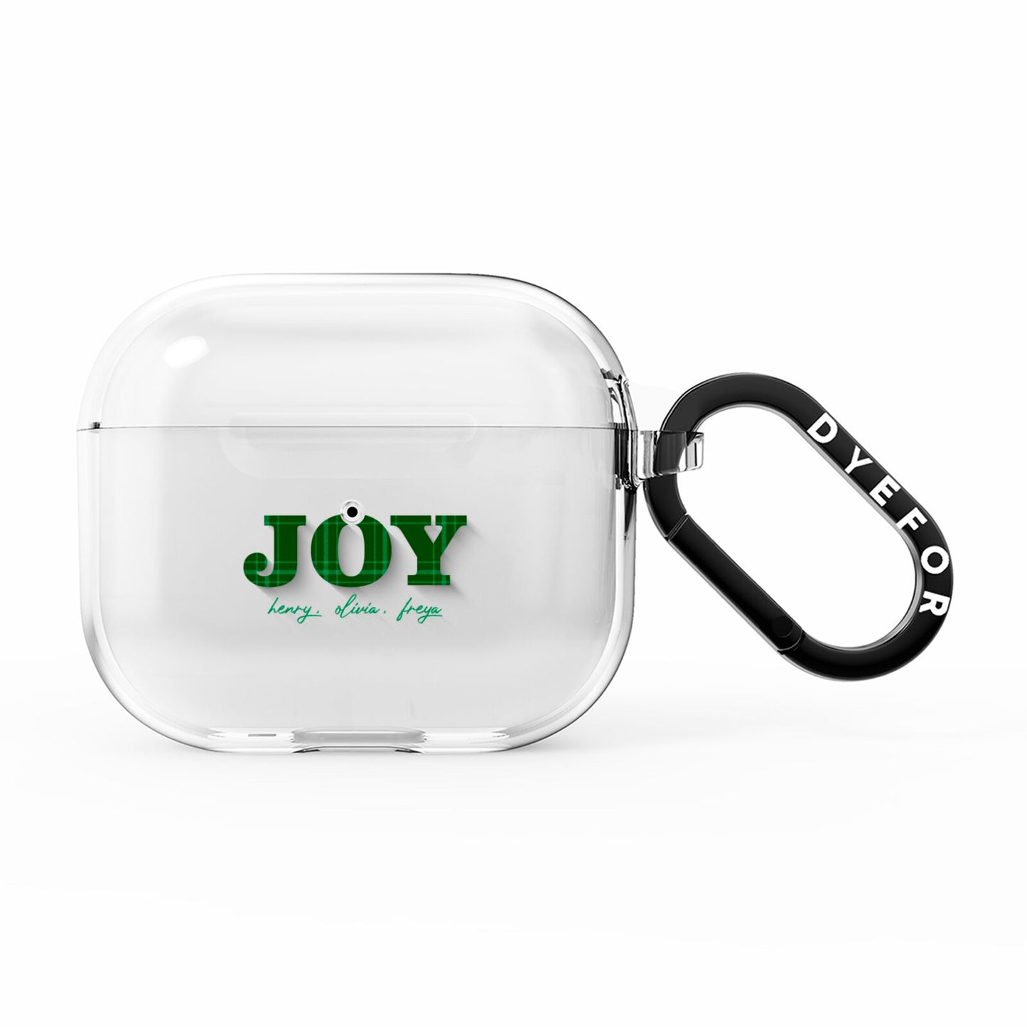 Personalised Joy Christmas AirPods Clear Case 3rd Gen