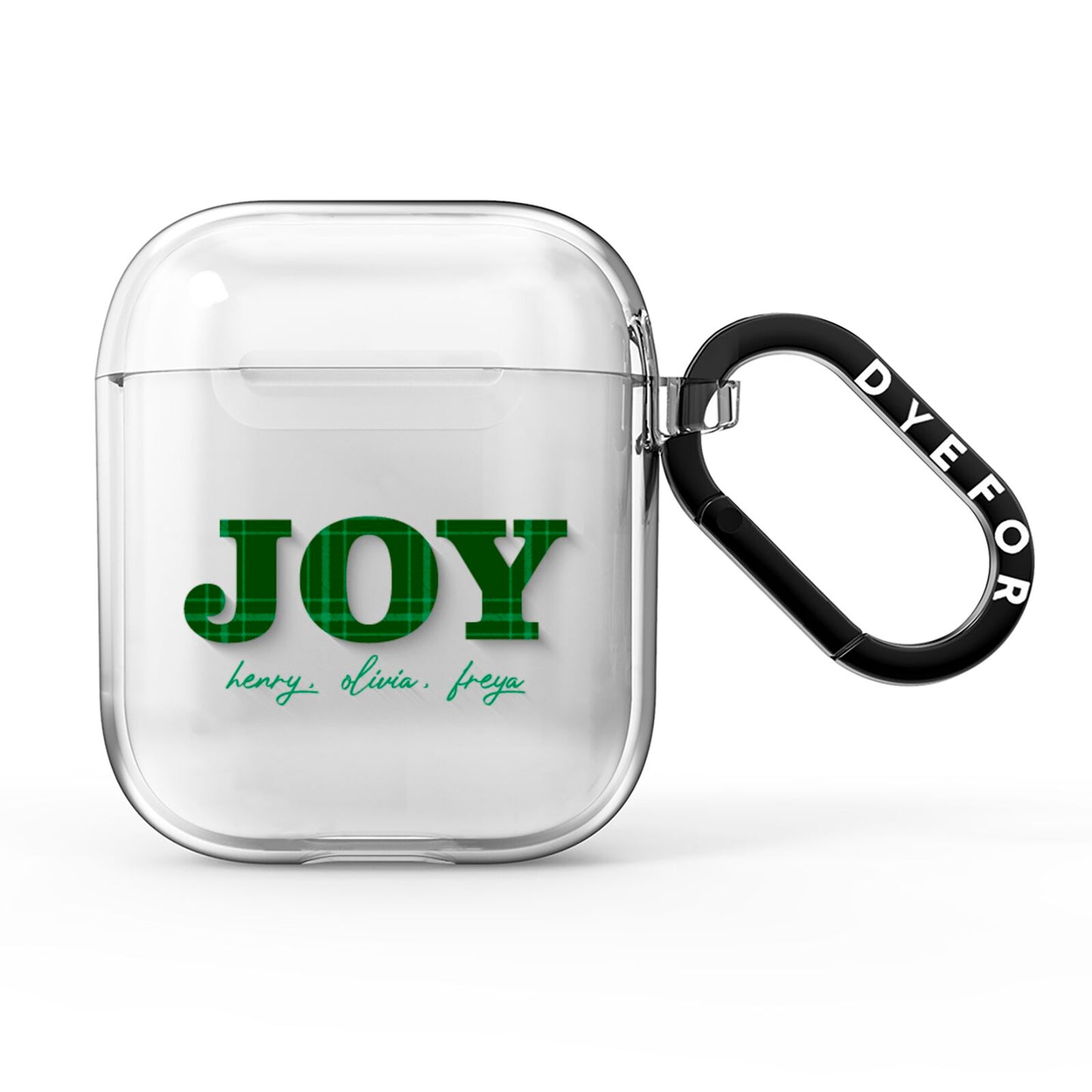 Personalised Joy Christmas AirPods Clear Case