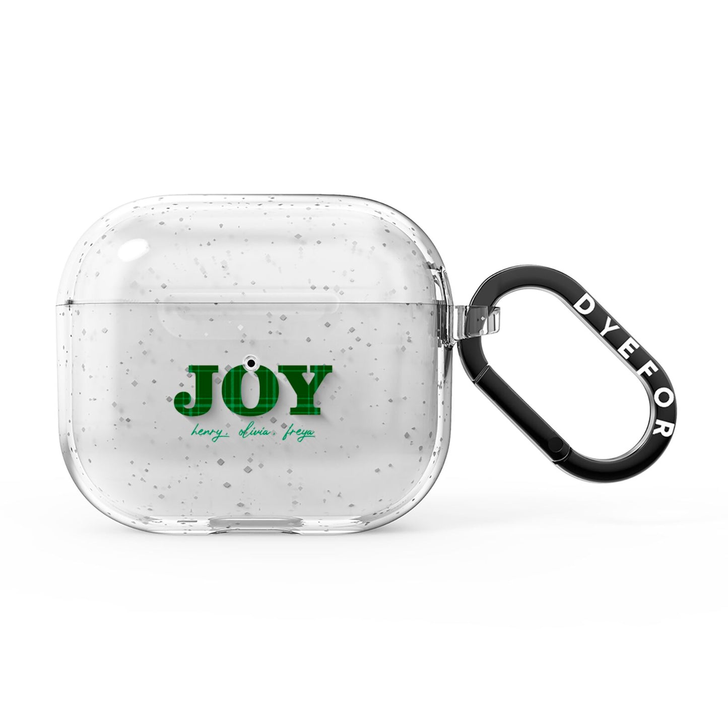 Personalised Joy Christmas AirPods Glitter Case 3rd Gen