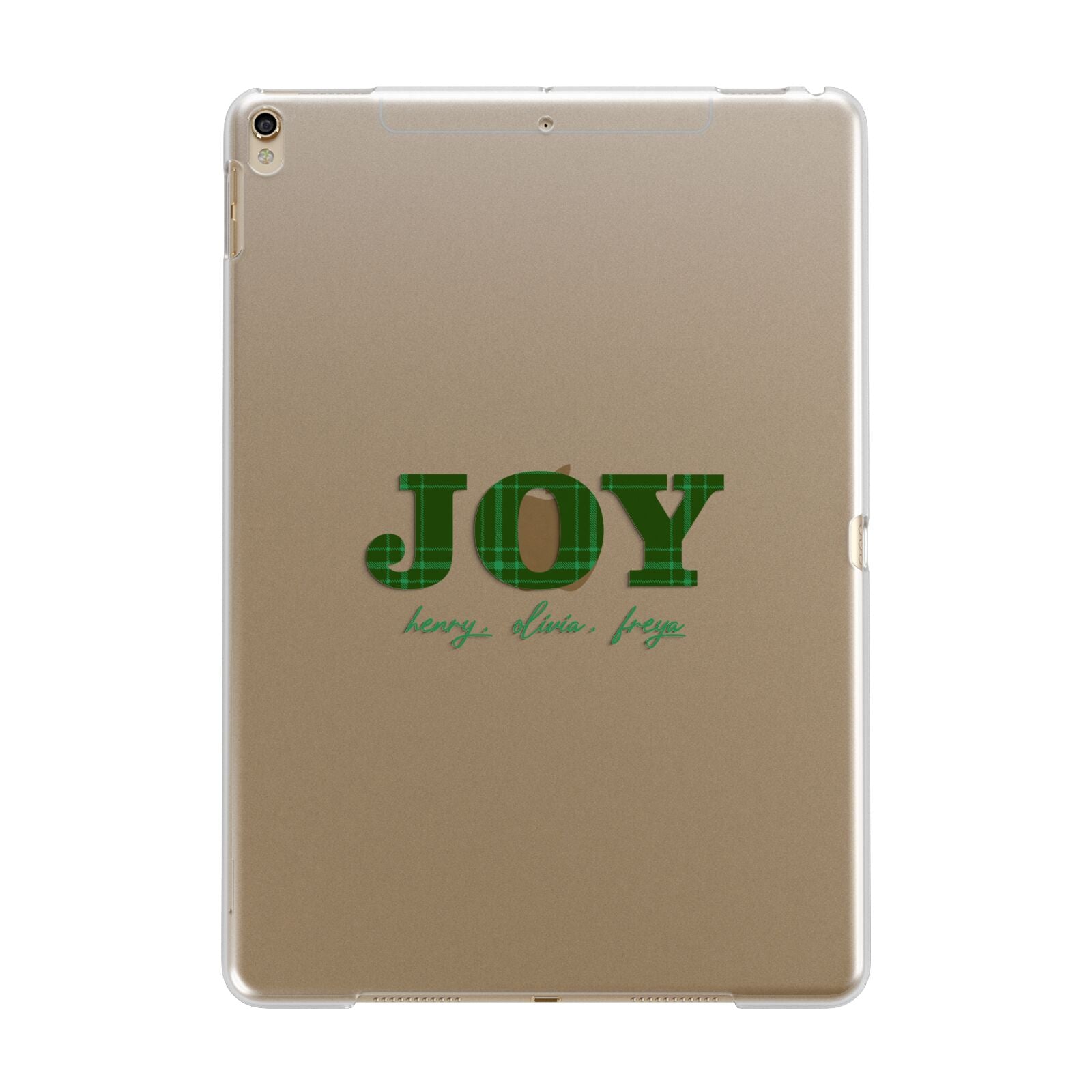 Personalised Joy Christmas Apple iPad Gold Case