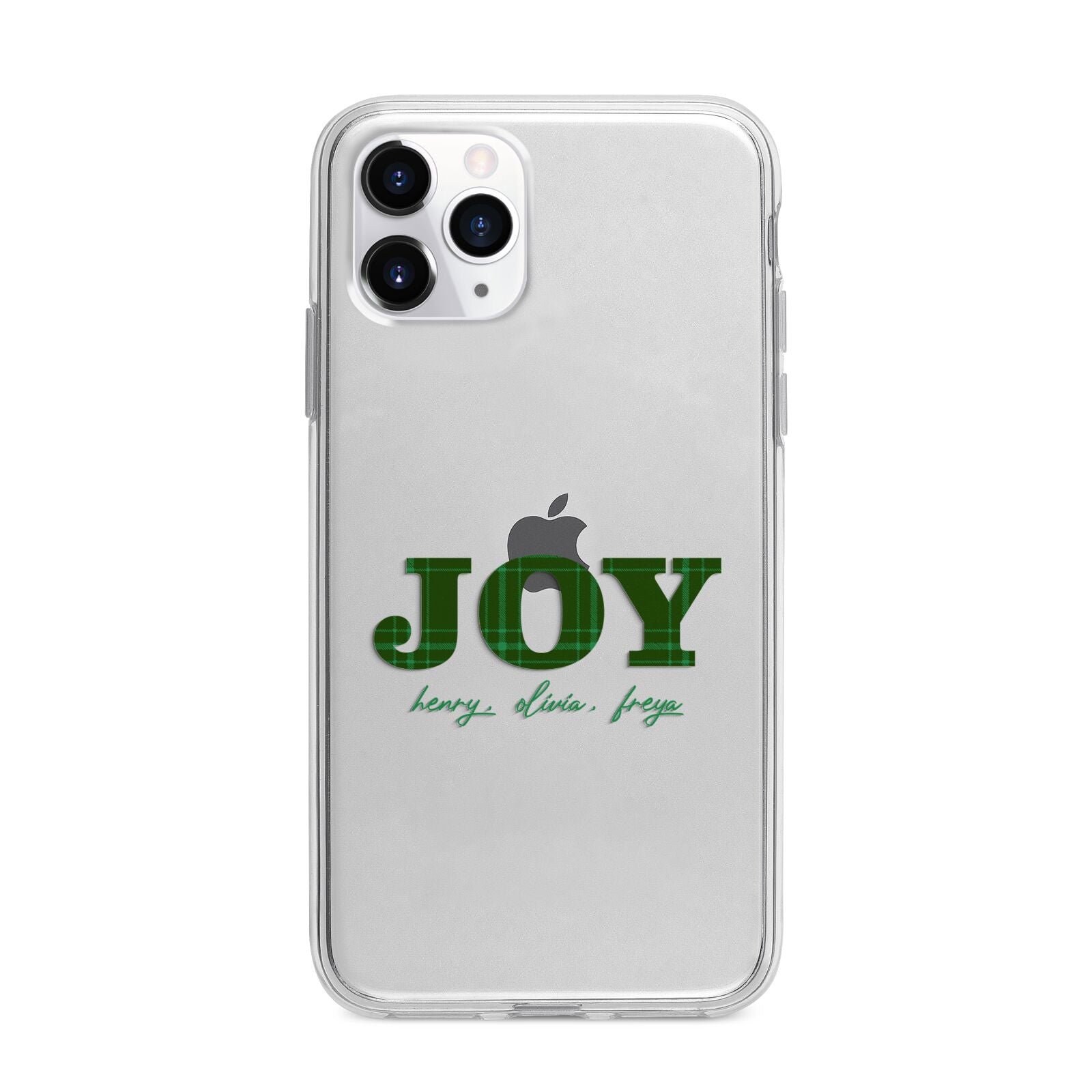 Personalised Joy Christmas Apple iPhone 11 Pro Max in Silver with Bumper Case