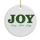 Personalised Joy Christmas Circle Decoration Back Image
