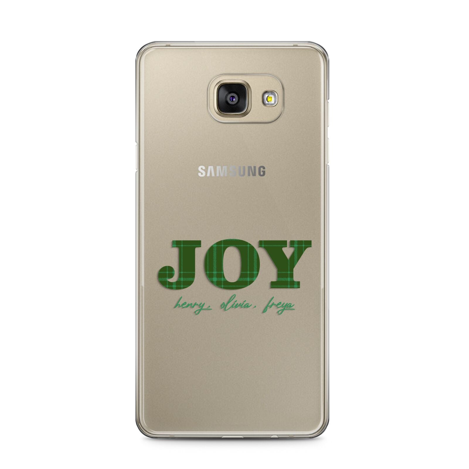 Personalised Joy Christmas Samsung Galaxy A5 2016 Case on gold phone