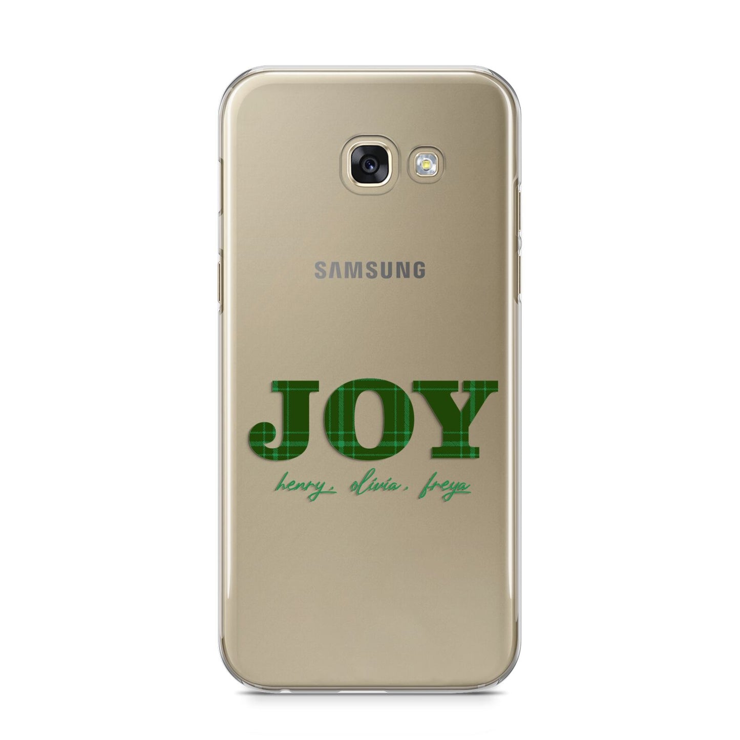 Personalised Joy Christmas Samsung Galaxy A5 2017 Case on gold phone