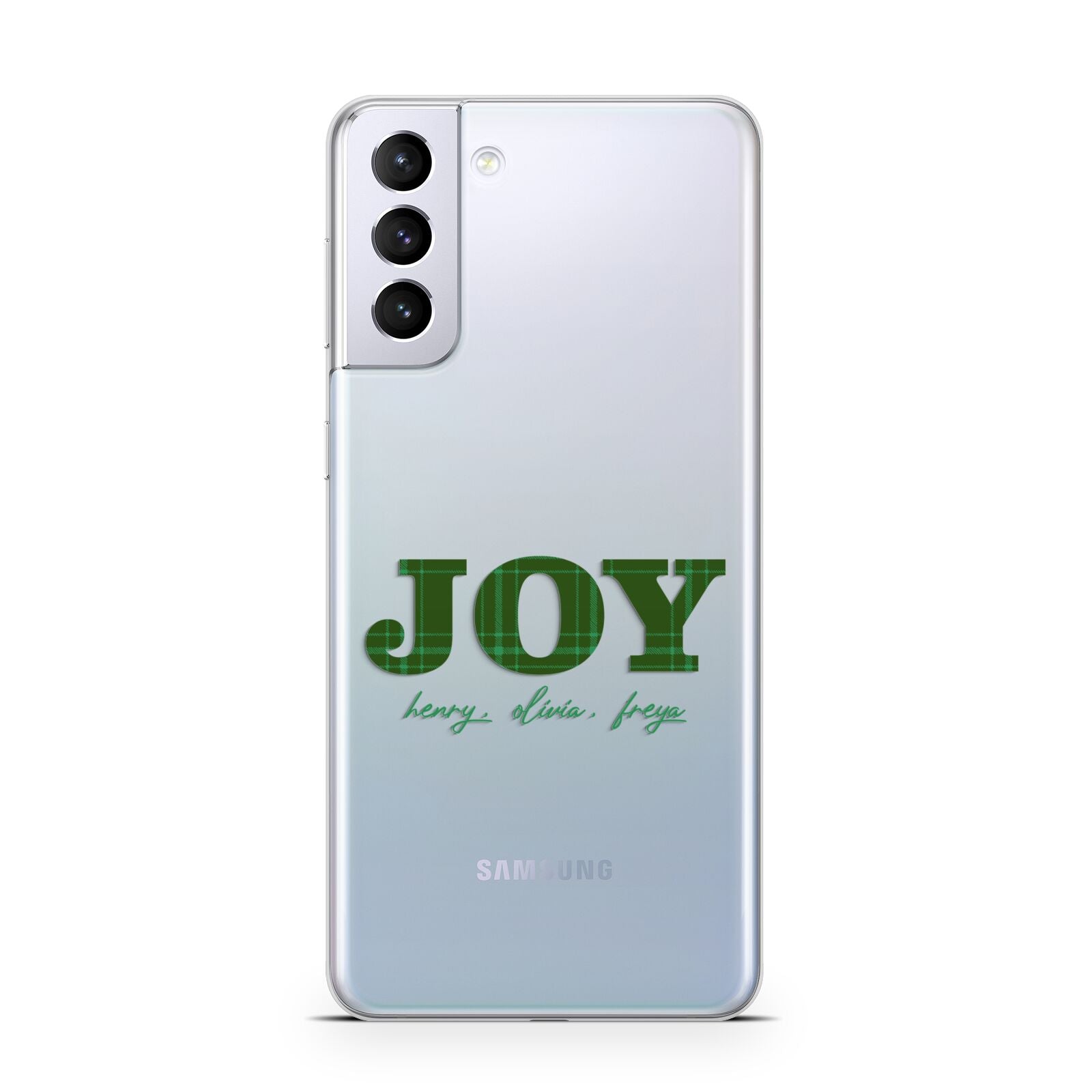 Personalised Joy Christmas Samsung S21 Plus Case